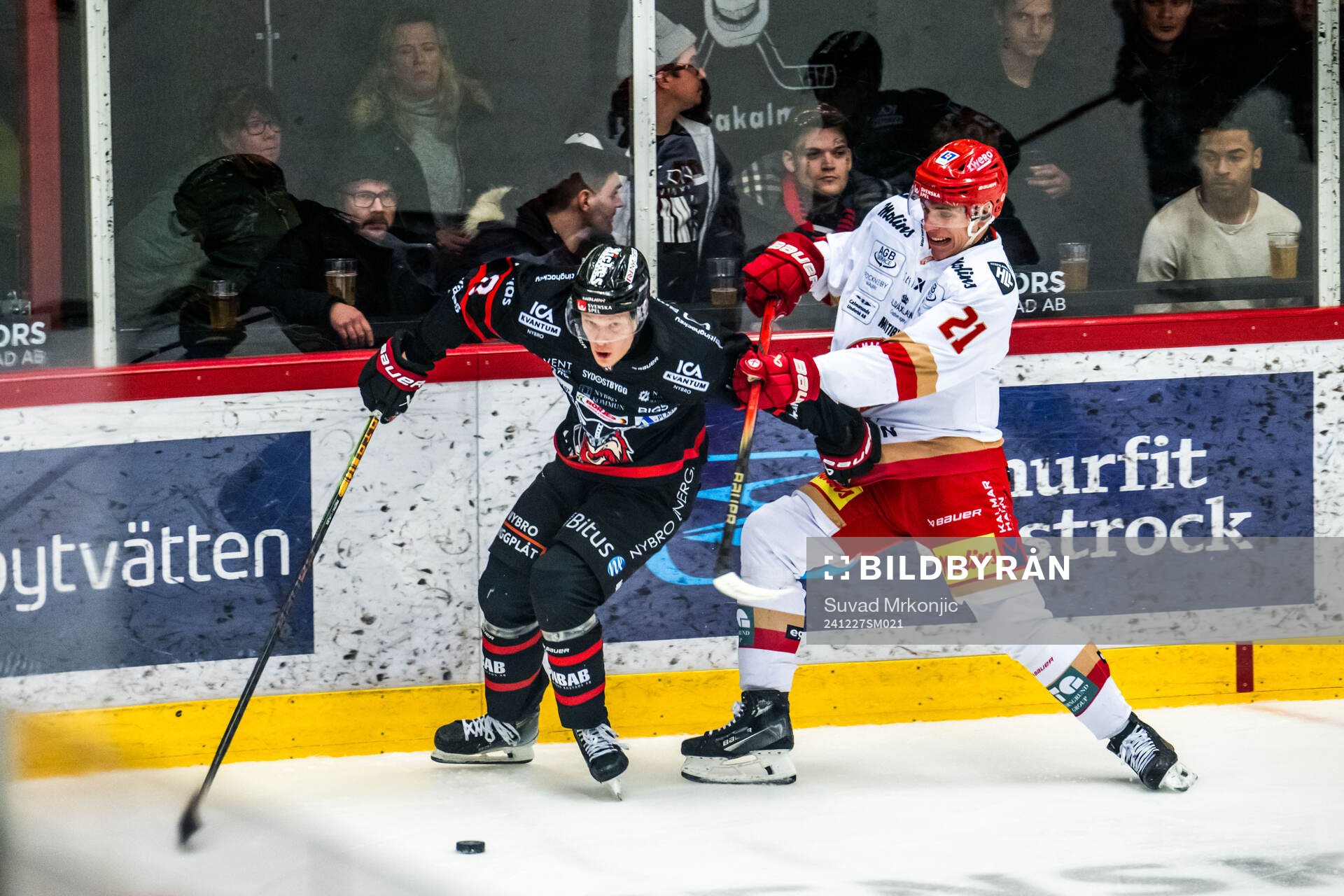 Nybros Albin Udd och Kalmars Matthew Struthers