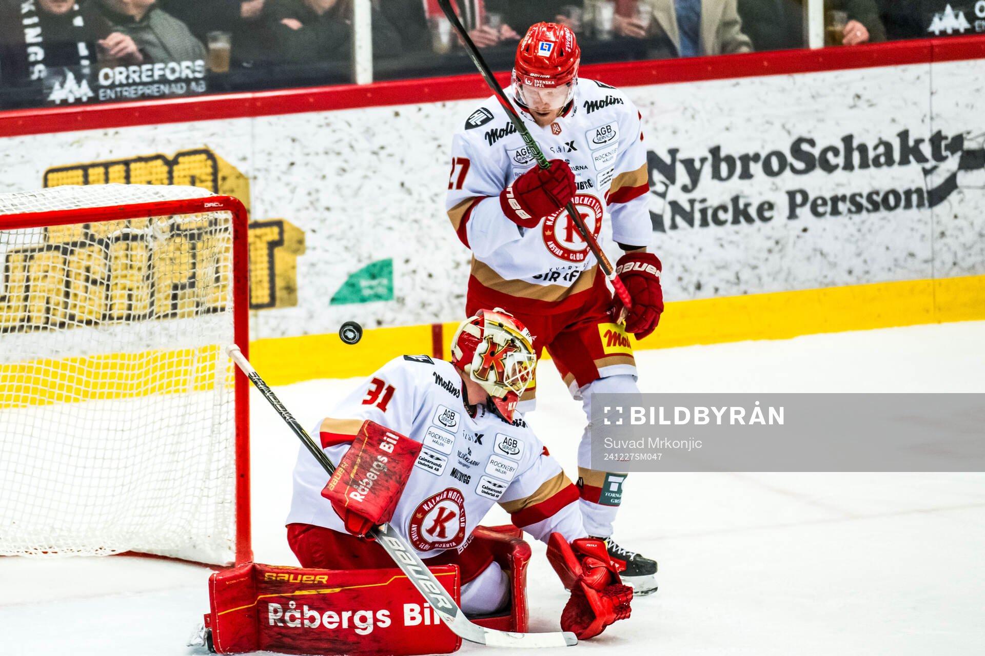 Kalmars målvakt Blake Pietila och Henrik Nilsson