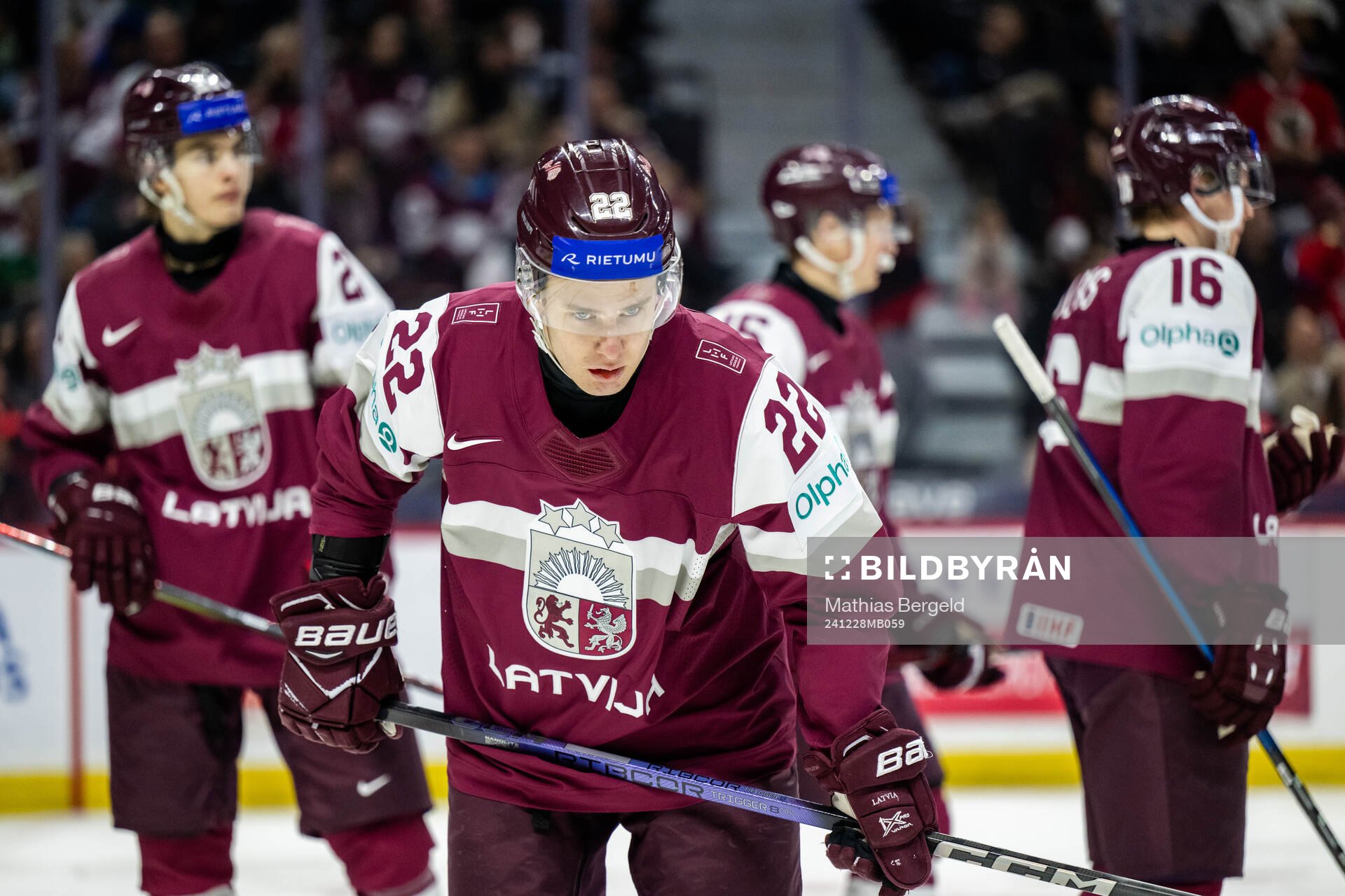 Valdis Dommers of Latvia looks dejected