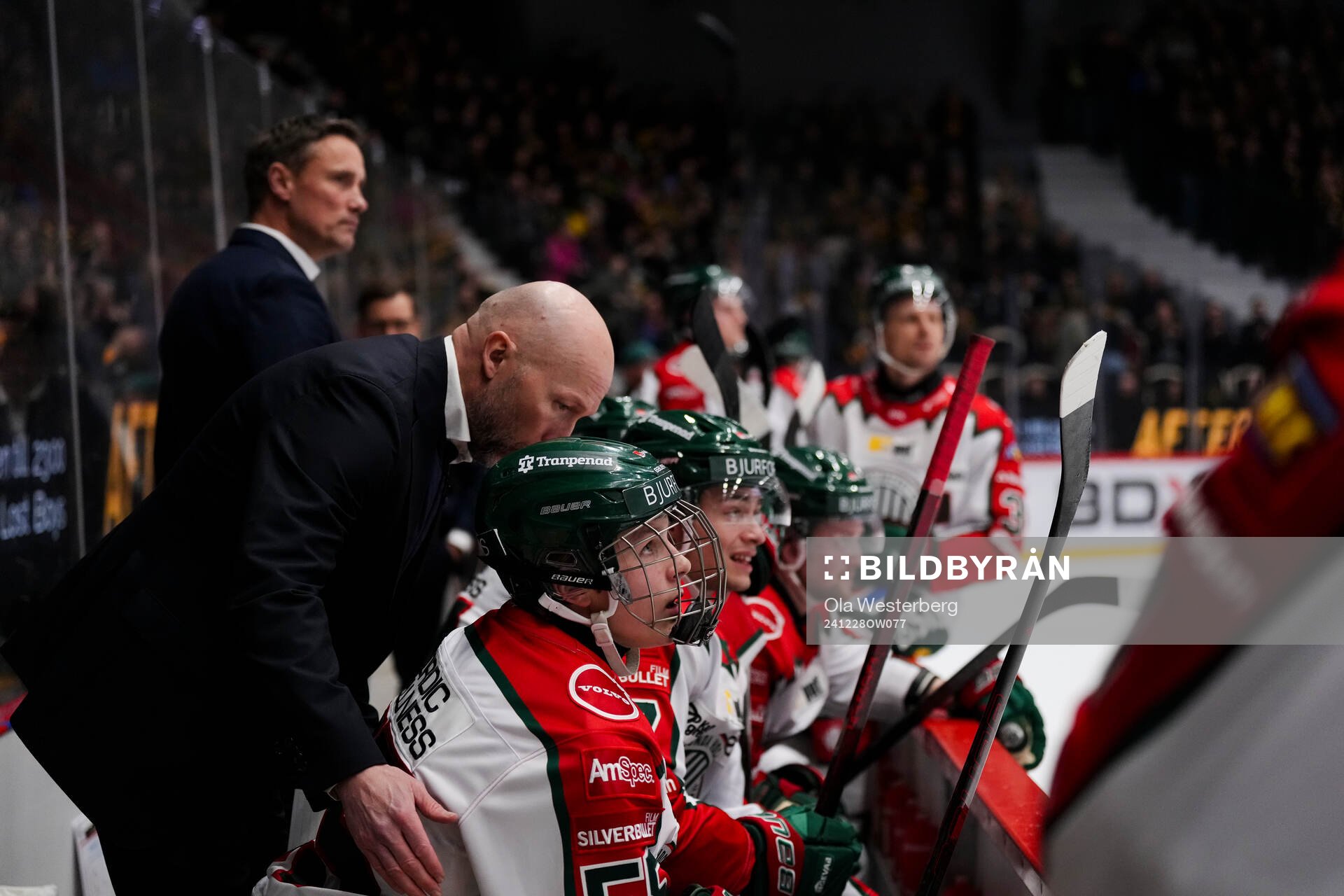 Frölundas assisterande tränare Anders Burström  och Ivar