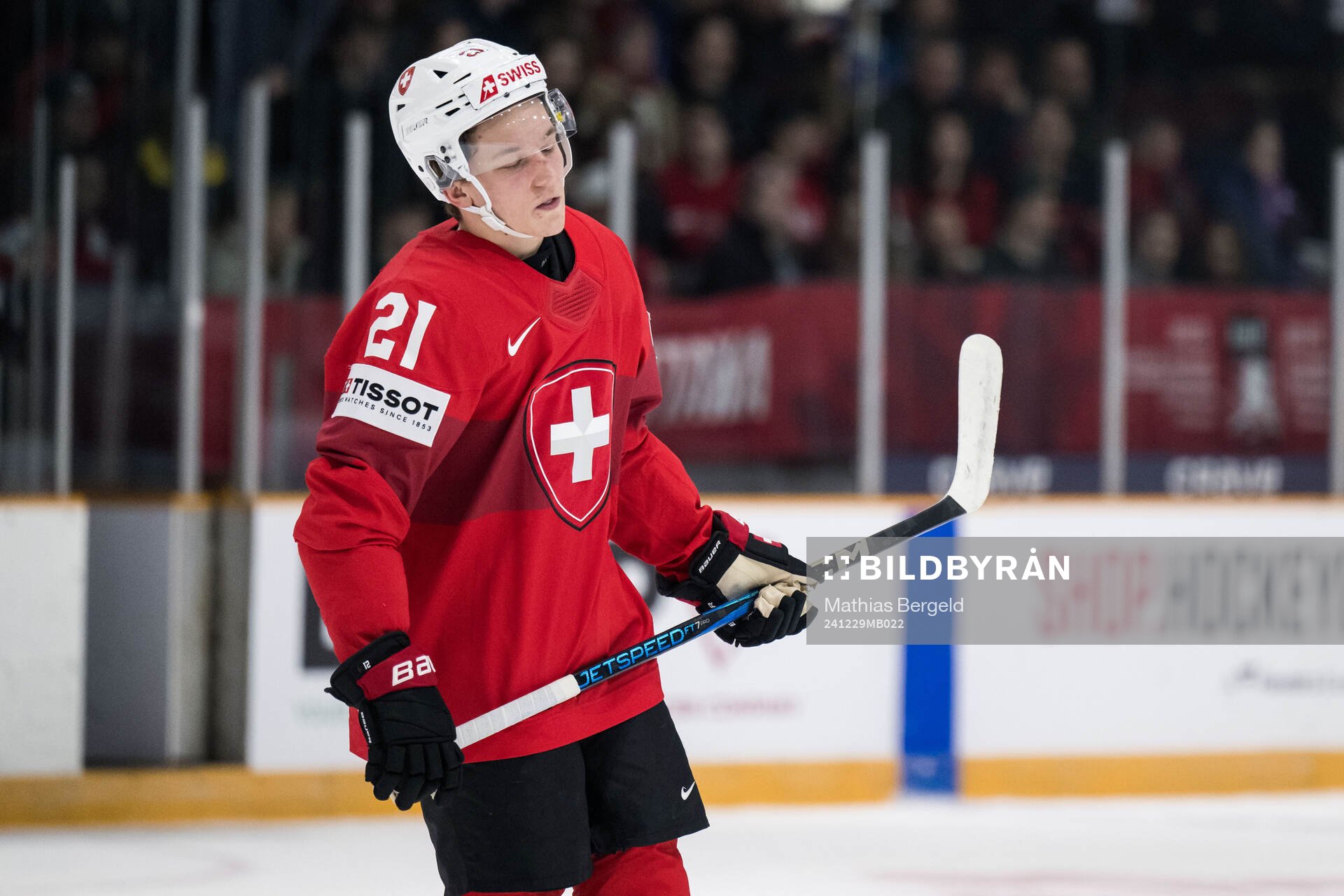 Ludvig Johnson of Switzerland looks dejected