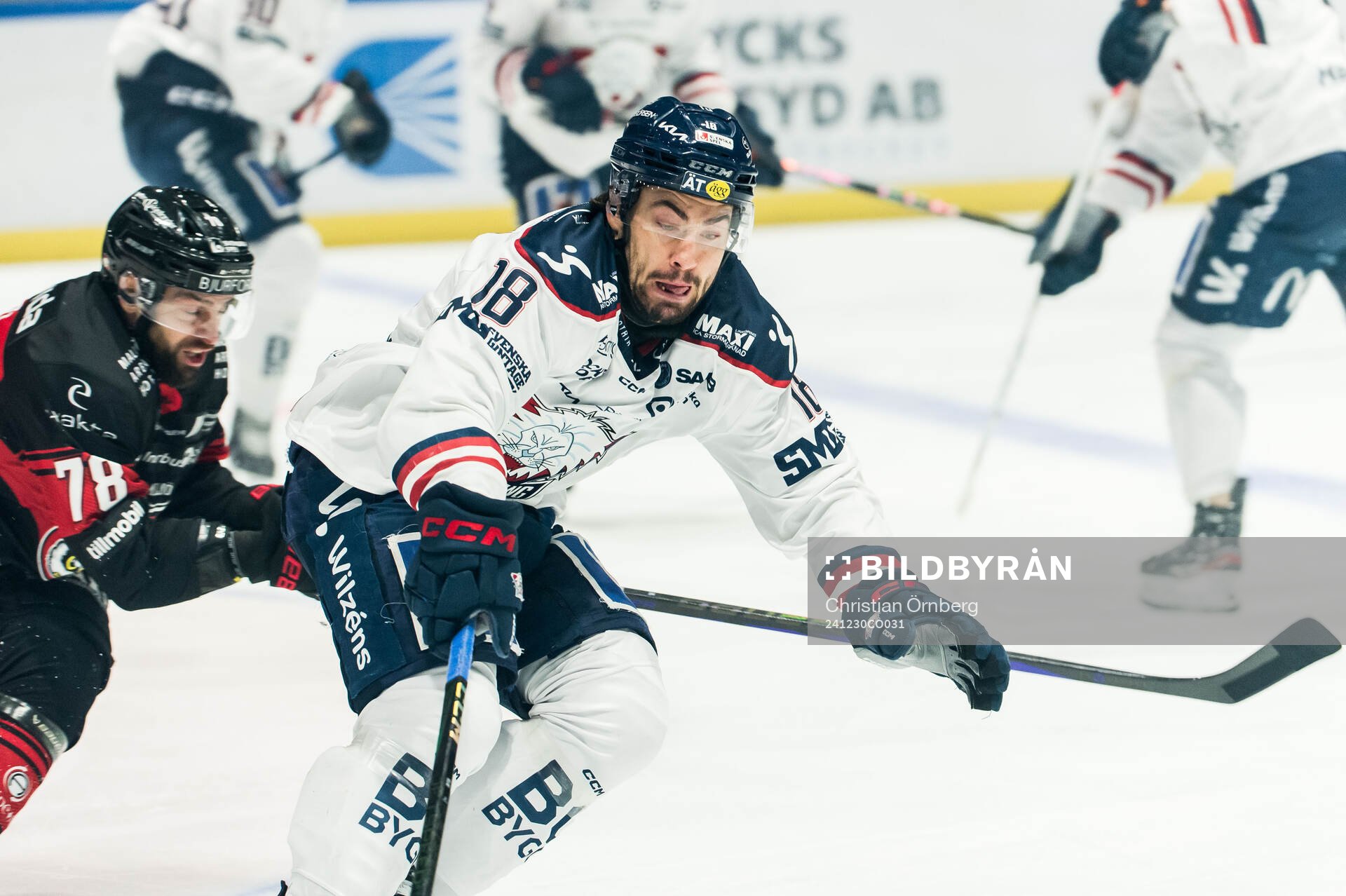 Malmö Redhawks Robin Hanzl och Linköpings Remi Elie