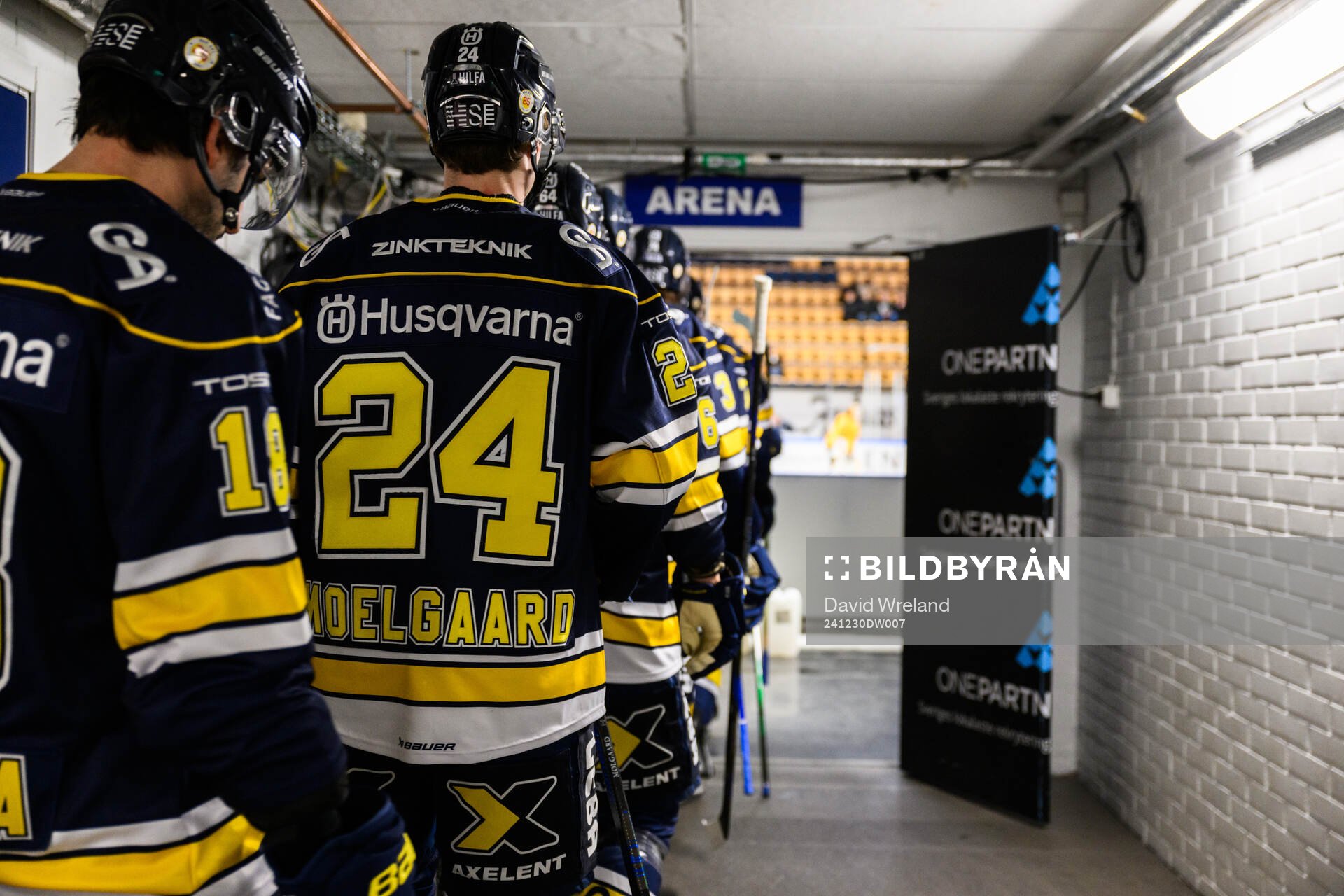 HV71s  spelare går på isen