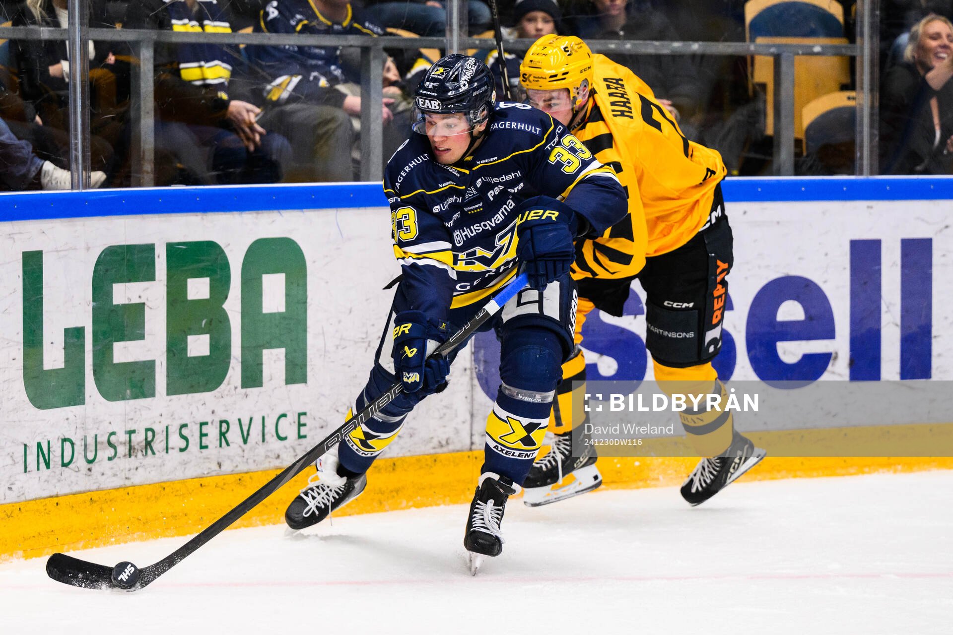 HV71s Måns Lindbäck och Skellefteås Frans Haara