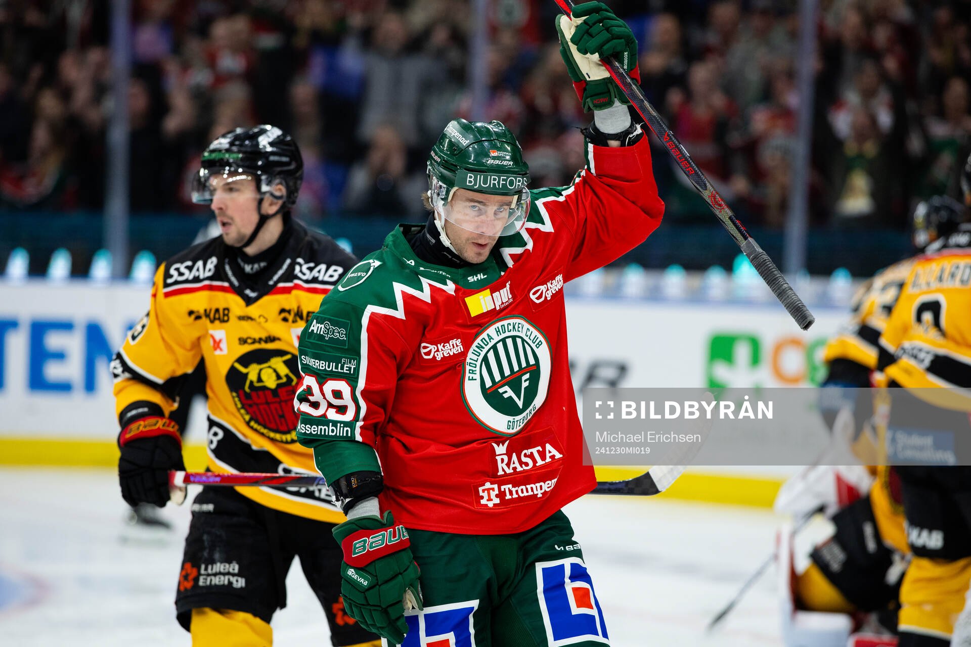 Frölundas Mikael Ruohomaa jublar