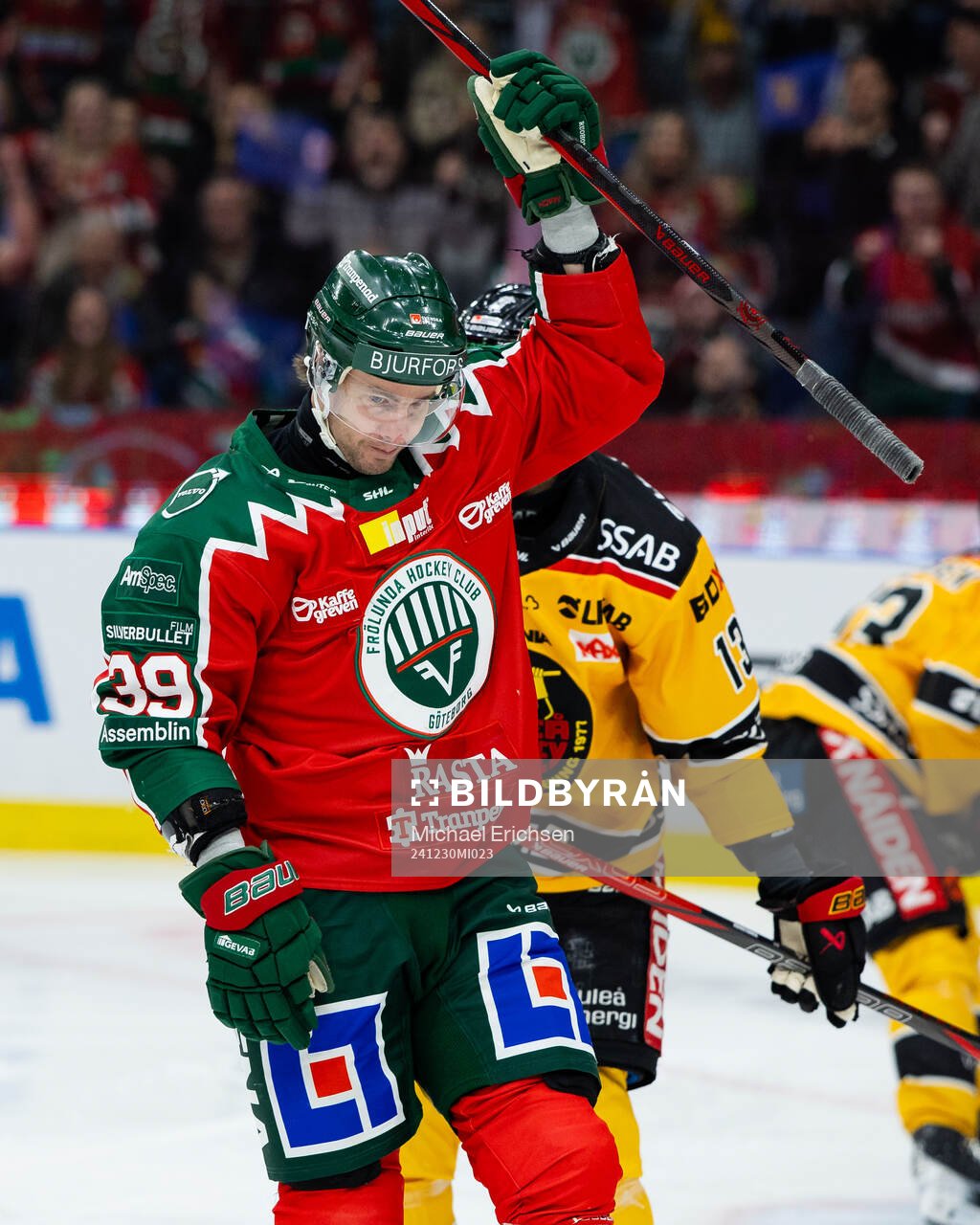Frölundas Mikael Ruohomaa jublar