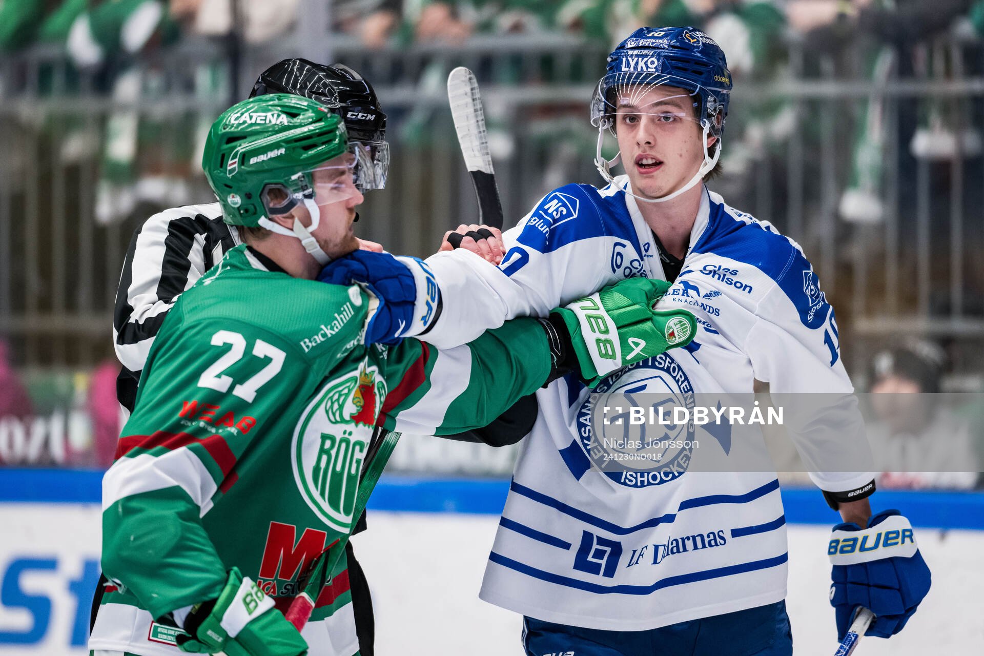 Rögles Linus Sjödin och Leksands Anton Johansson