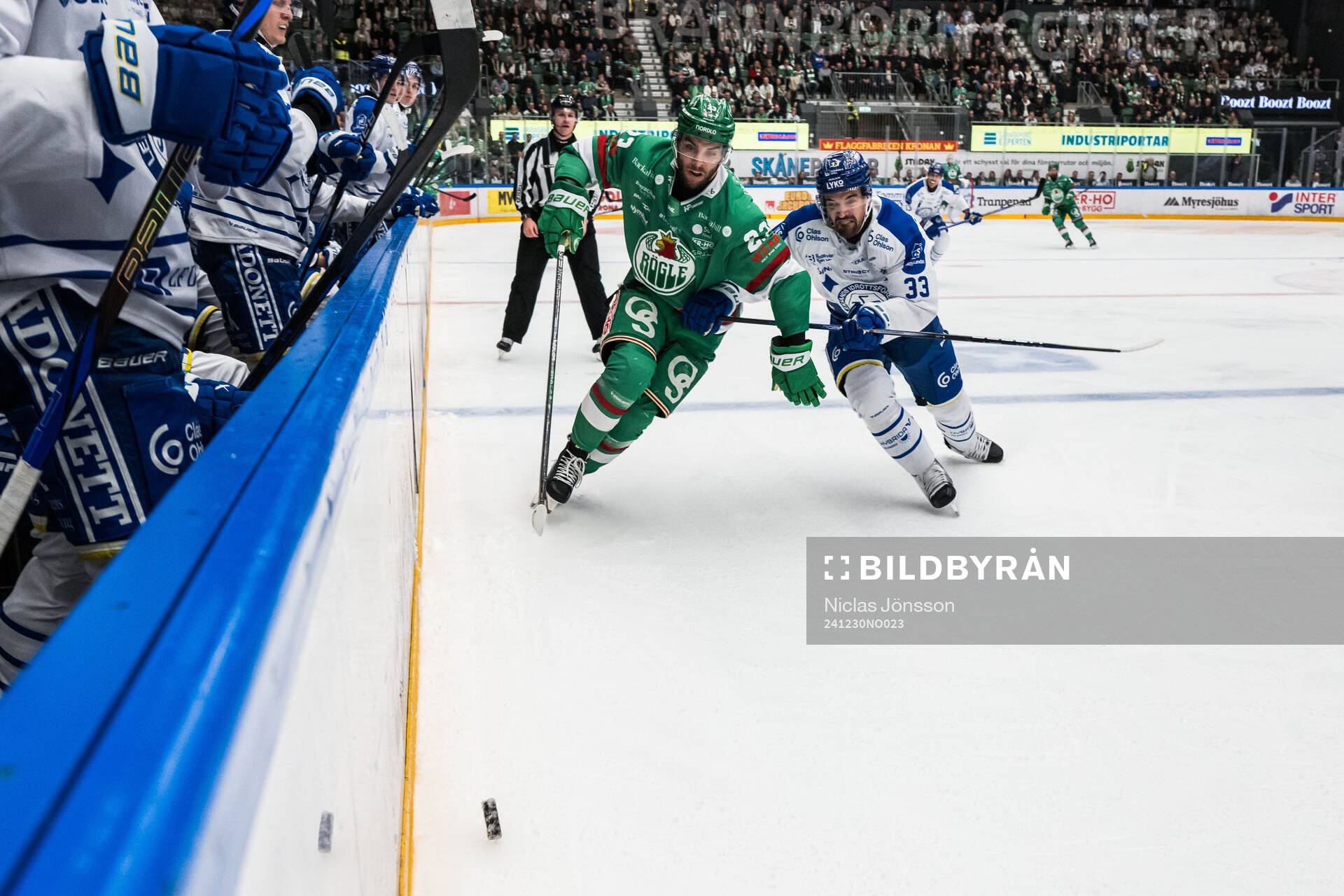 Rögles Josh Dickinson och Leksands Eddie Larsson