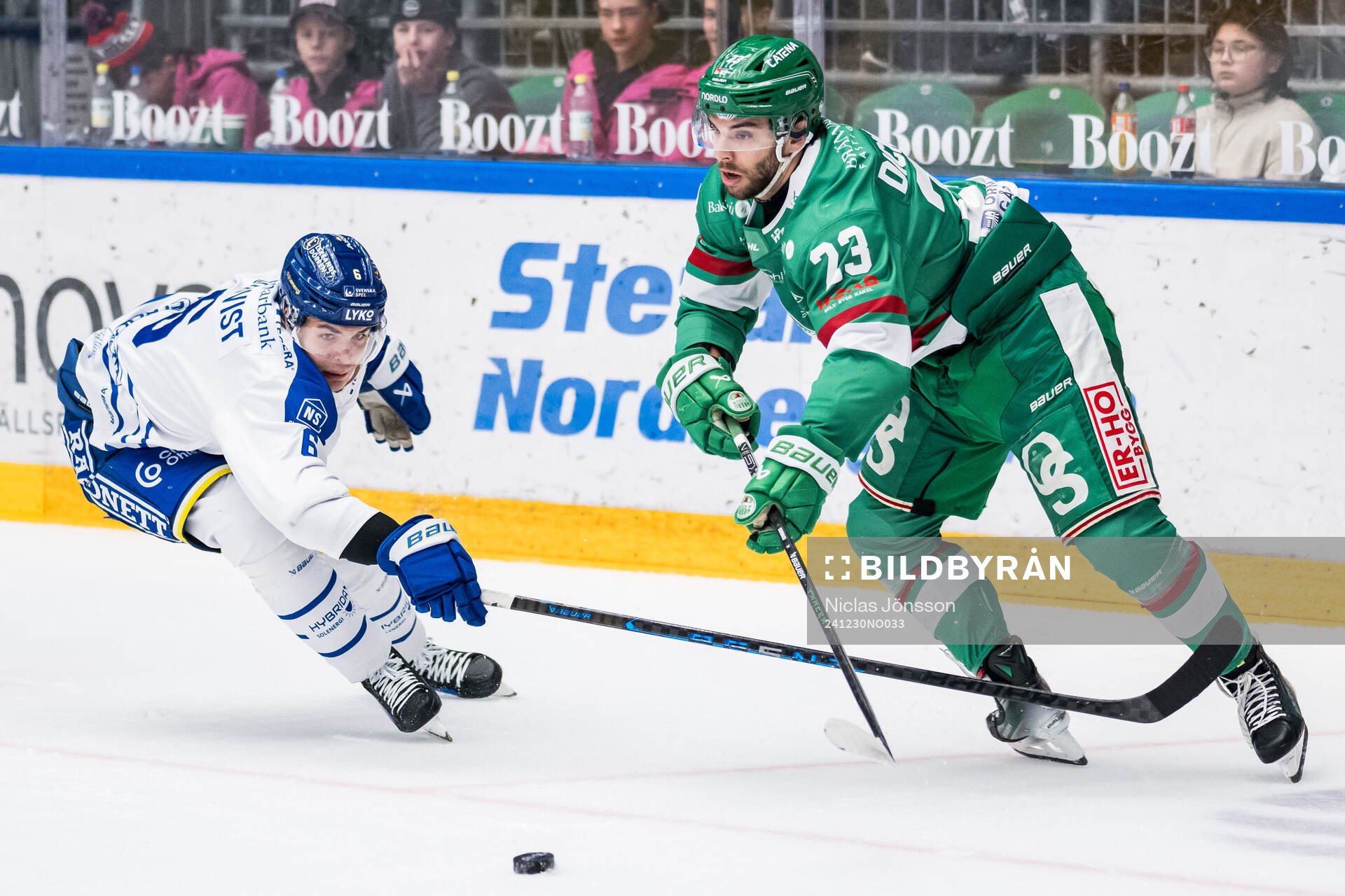 Leksands Alexander Lundqvist och Rögles Josh Dickinson