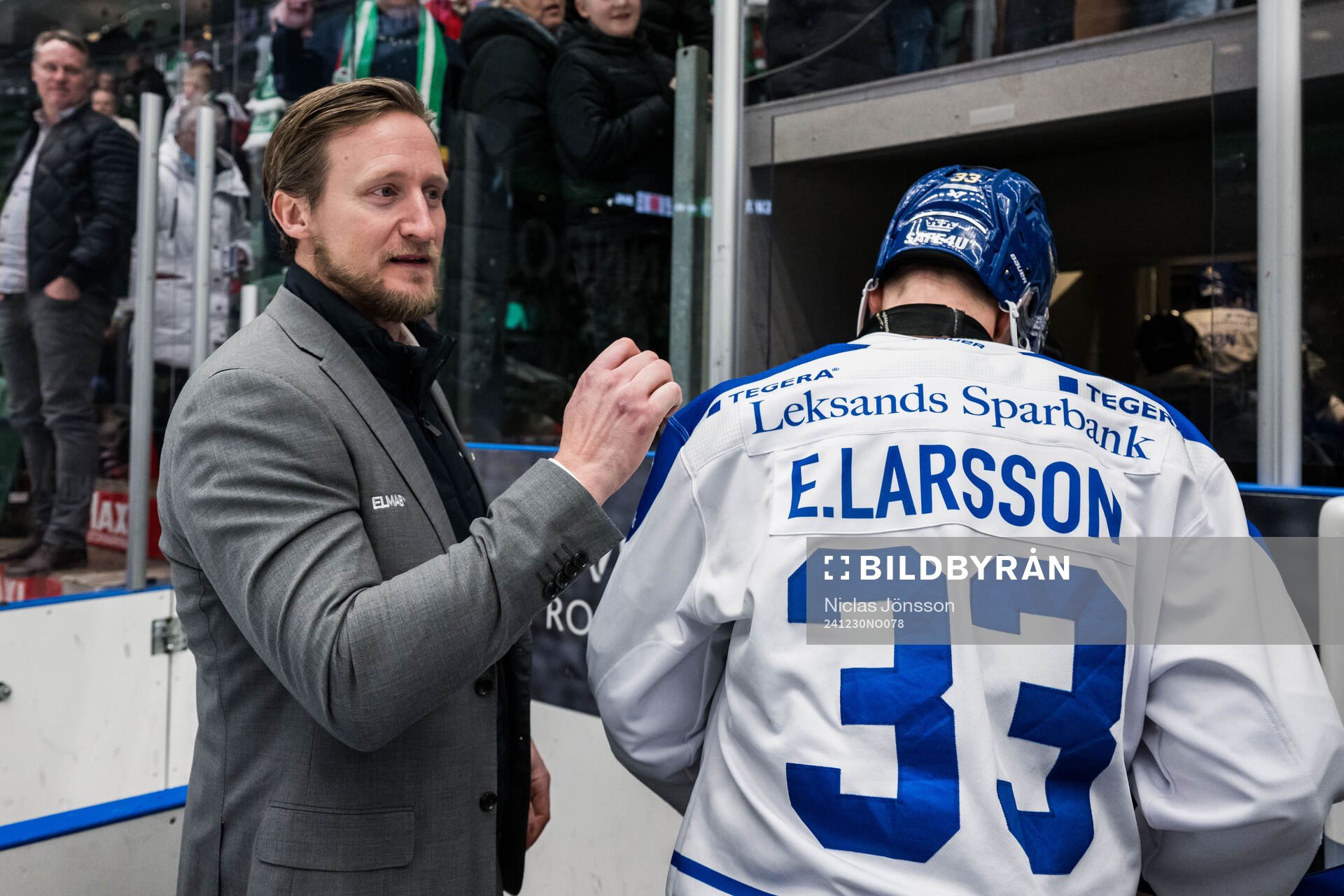 Leksands assisterande tränare David Printz jublar