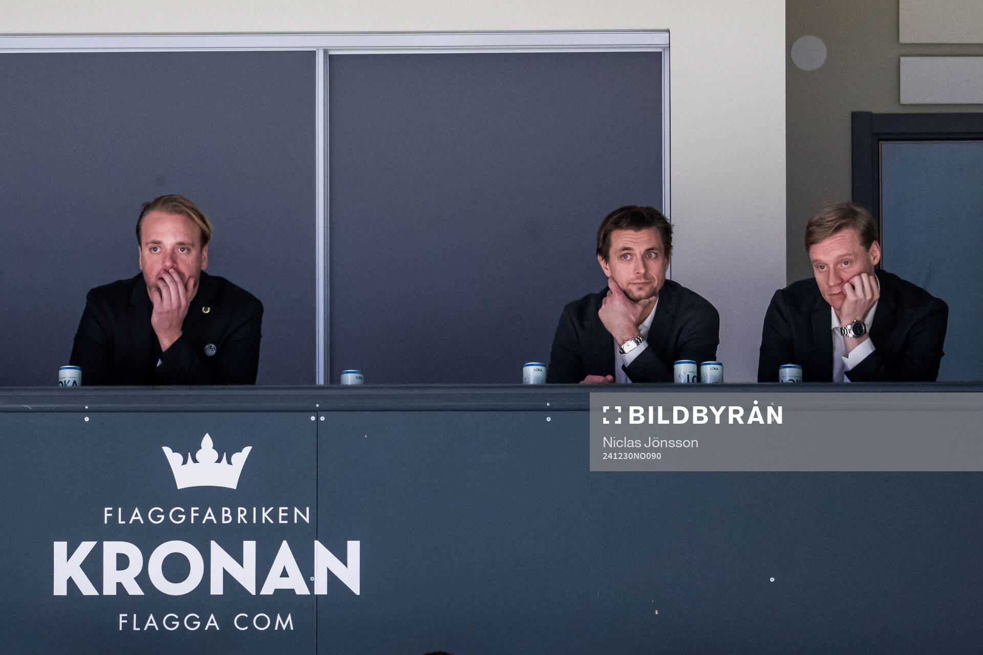 Rögles sportchef Hampus Sjöström, Daniel Zaar och Anton