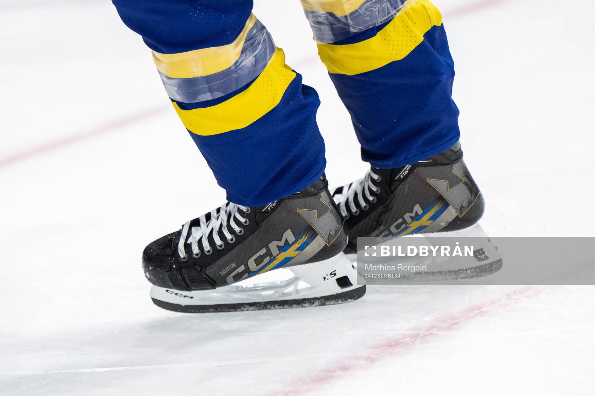 The skates of Victor Eklund of Sweden