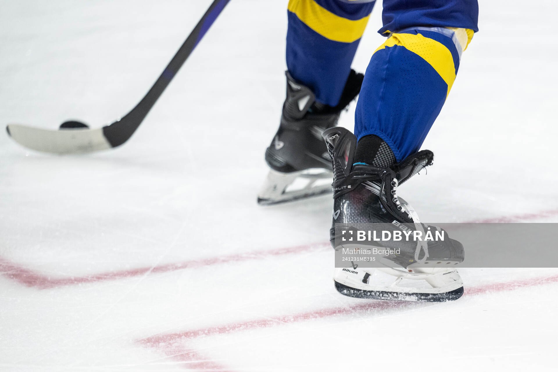 The skates of Isac Hedqvist of Sweden