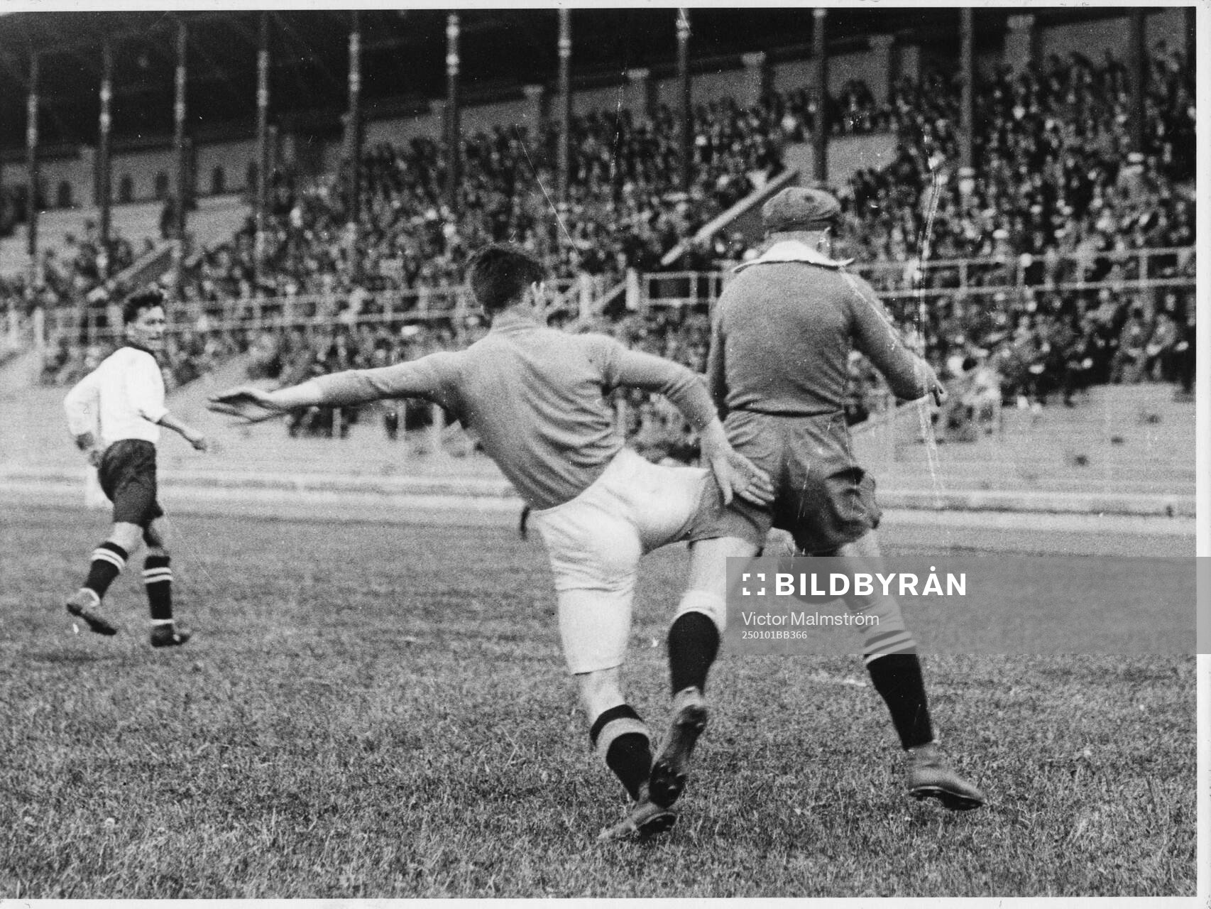 Fotboll, Sverige-Tyskland. 1925. Stockholm Olympiastadion.