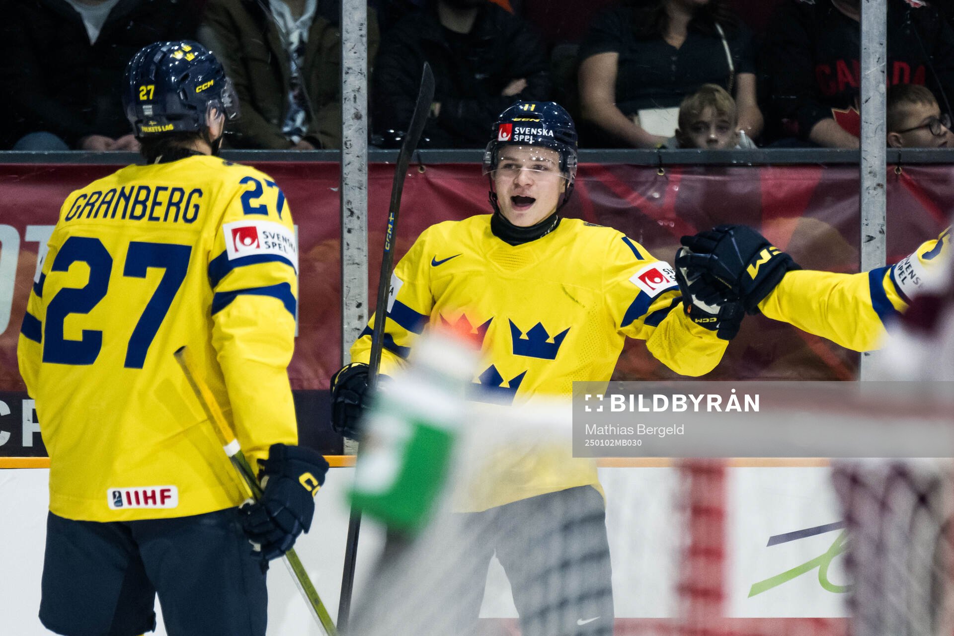 Zeb Forsfjäll of Sweden celebrates with David Granberg