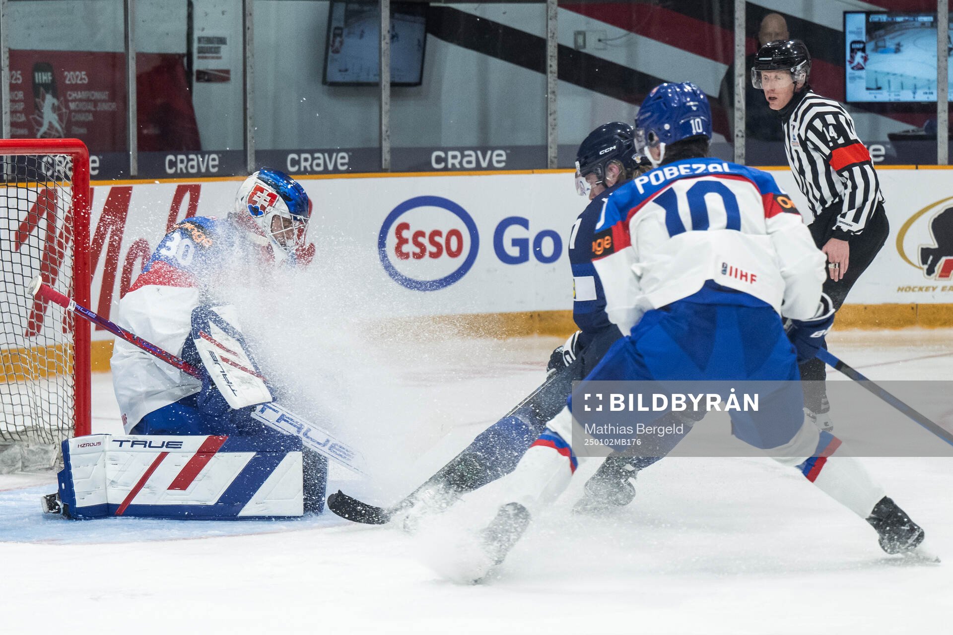 Goaltender Samuel Urban of Slovakia against Julius