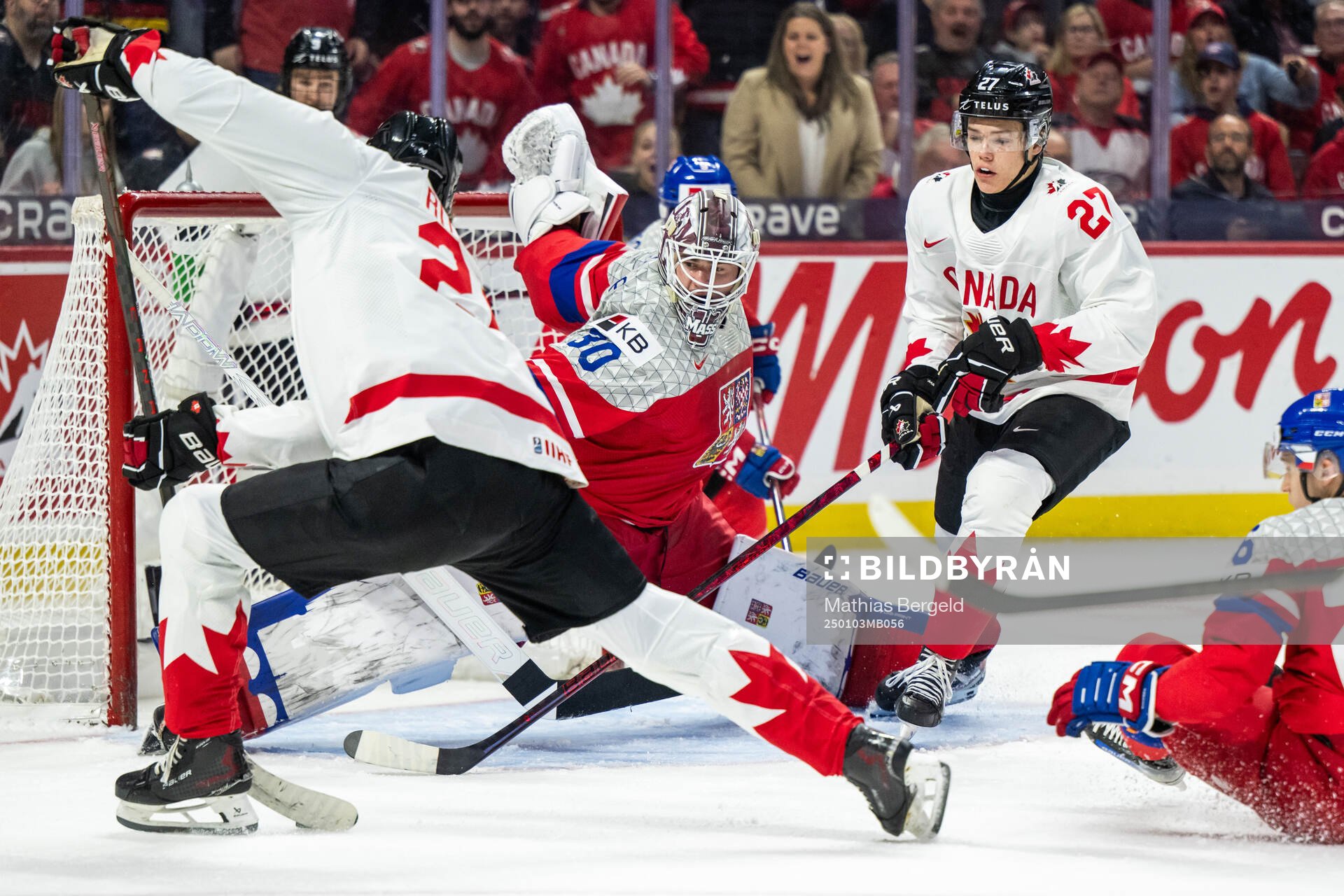 Goaltender Michael Hrabal of Czech Republic and Easton