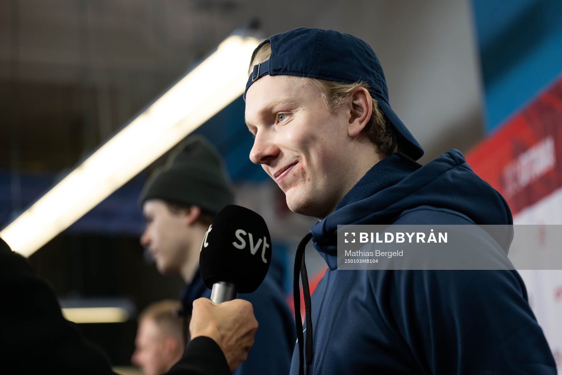 Otto Stenberg of Sweden is interviewed