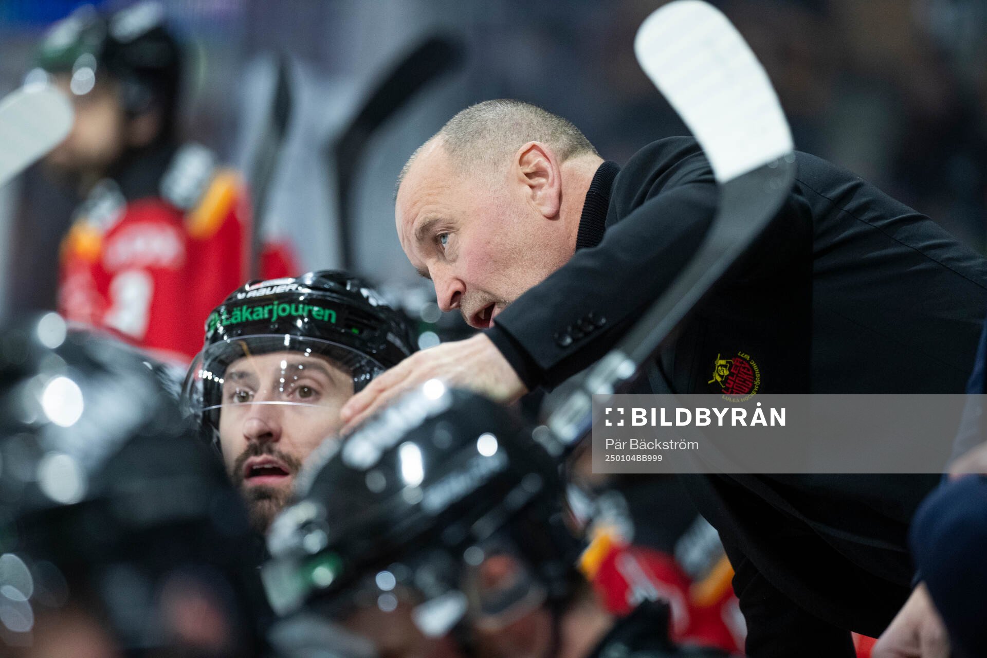 Luleås huvudtränare Thomas Berglund och Albin Lundin