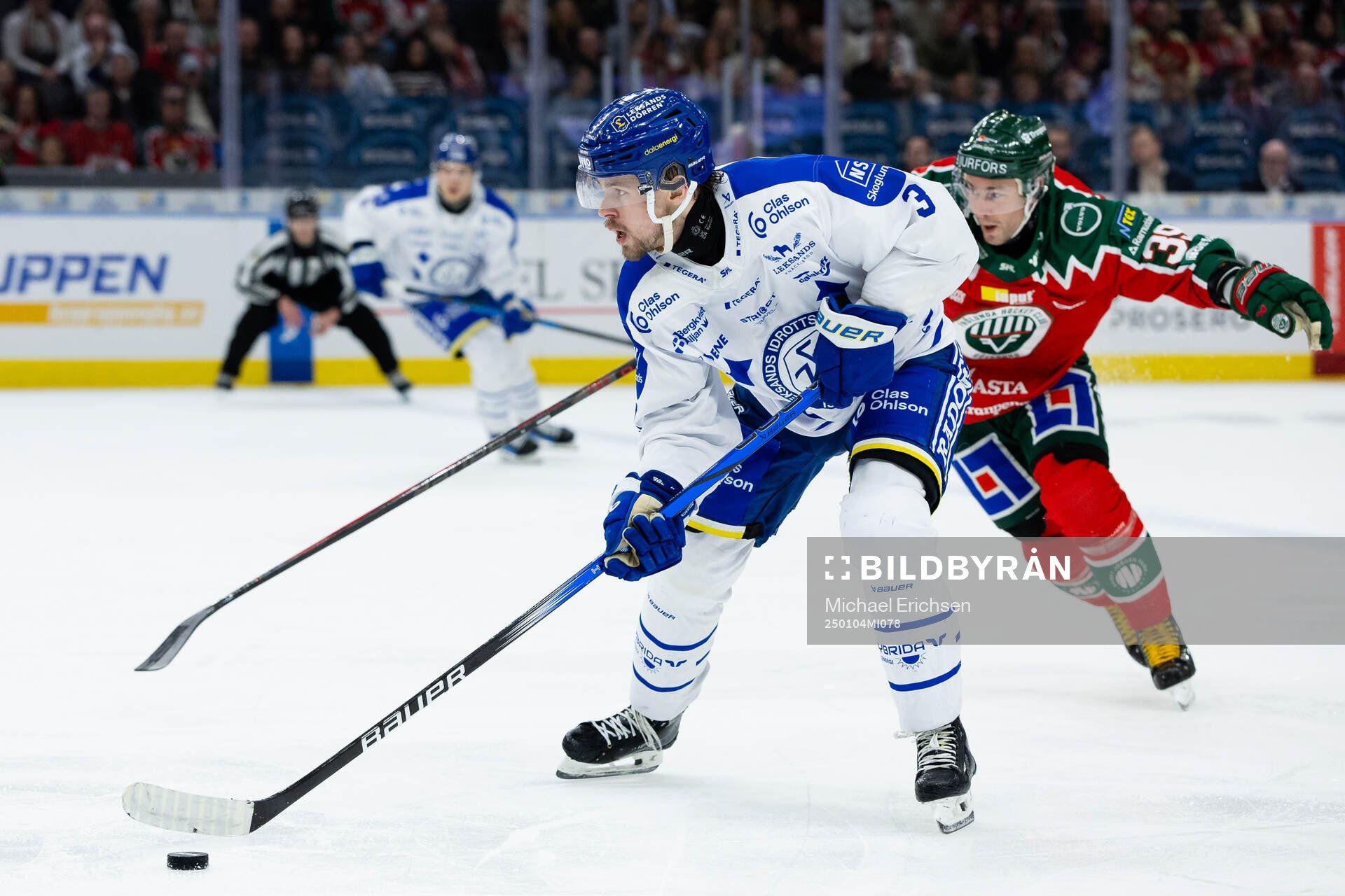 Leksands Fred Nilsson och Frölundas Mikael Ruohomaa
