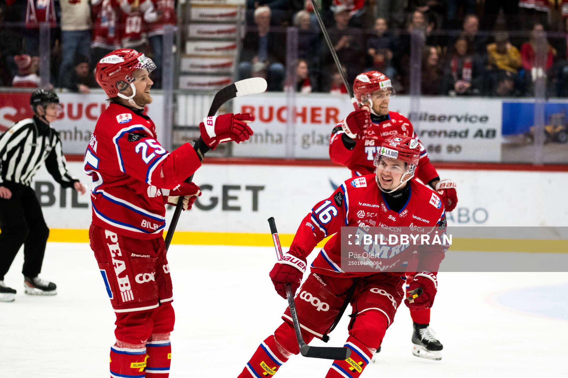 Timrås Linus Nässén och Lukas Pilö jublar