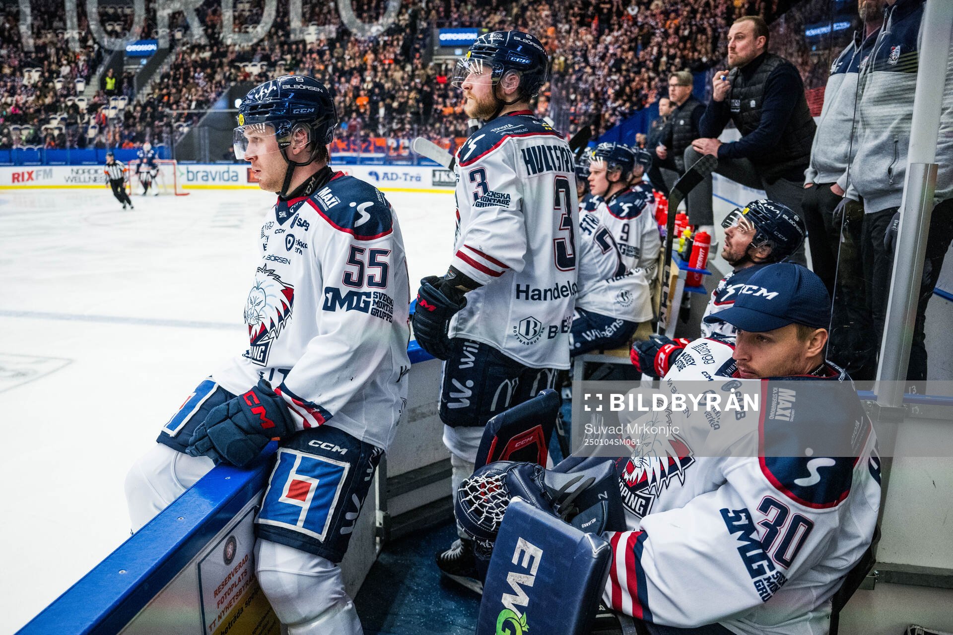 Linköpings Arvid Aronsson och målvakt Christian Heljanko