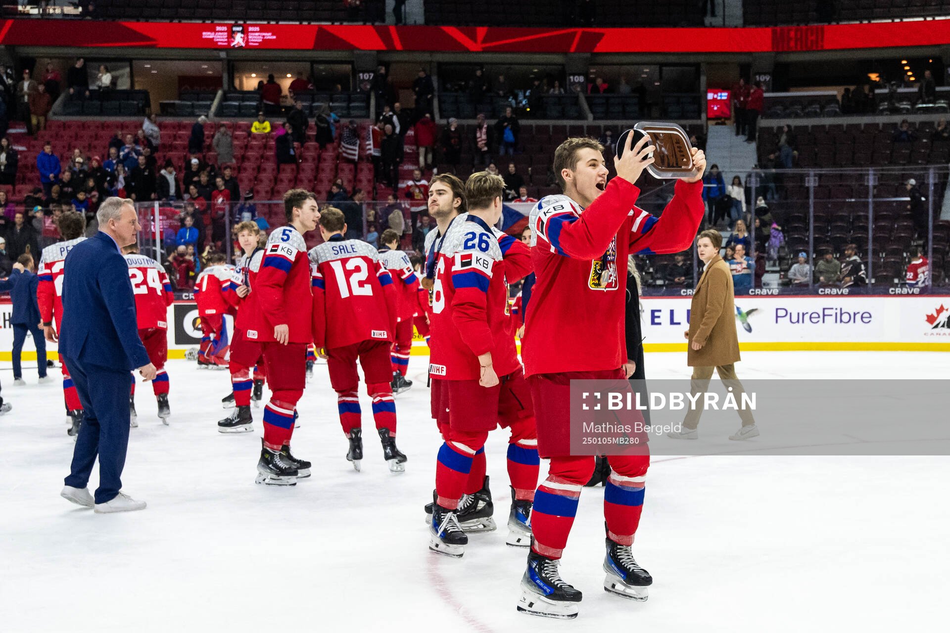 Jakub Fibigr of Czech Republic celebrates with the bronze
