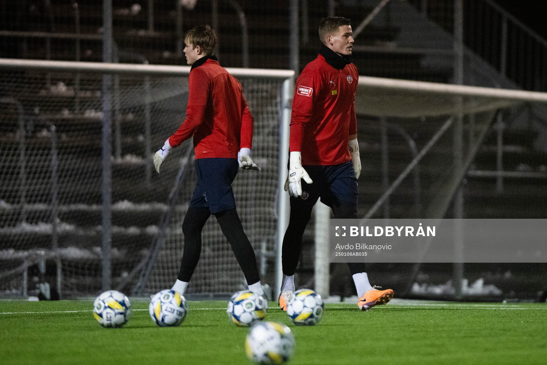 Helsingborgs målvakt Johan Brattberg och Emil Rådahl