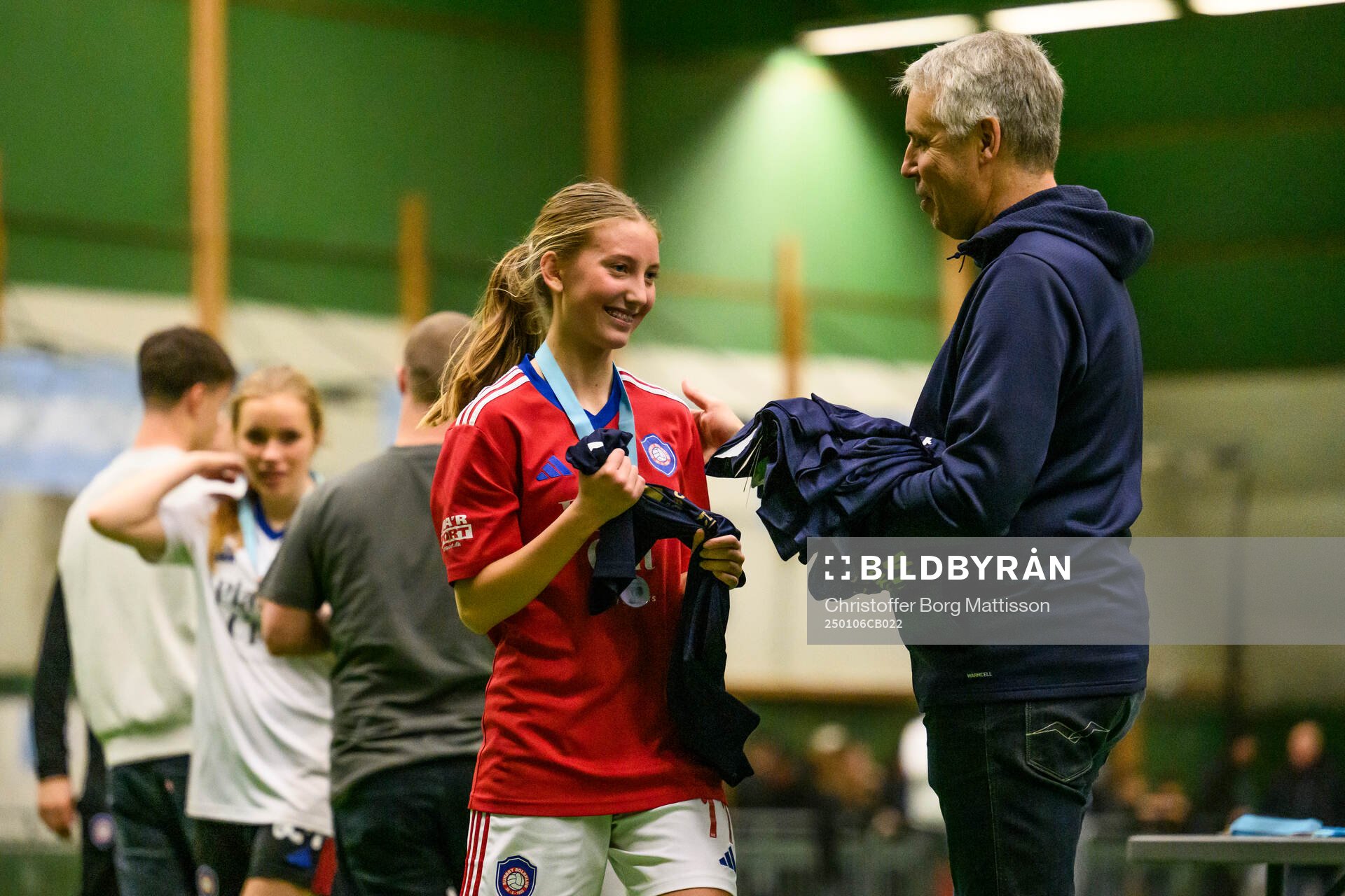 Sundby BK F16s Thilde Theis under ungdomsturneringen Skånecupen i fotboll den 6 januari 2025 i Malmö. 