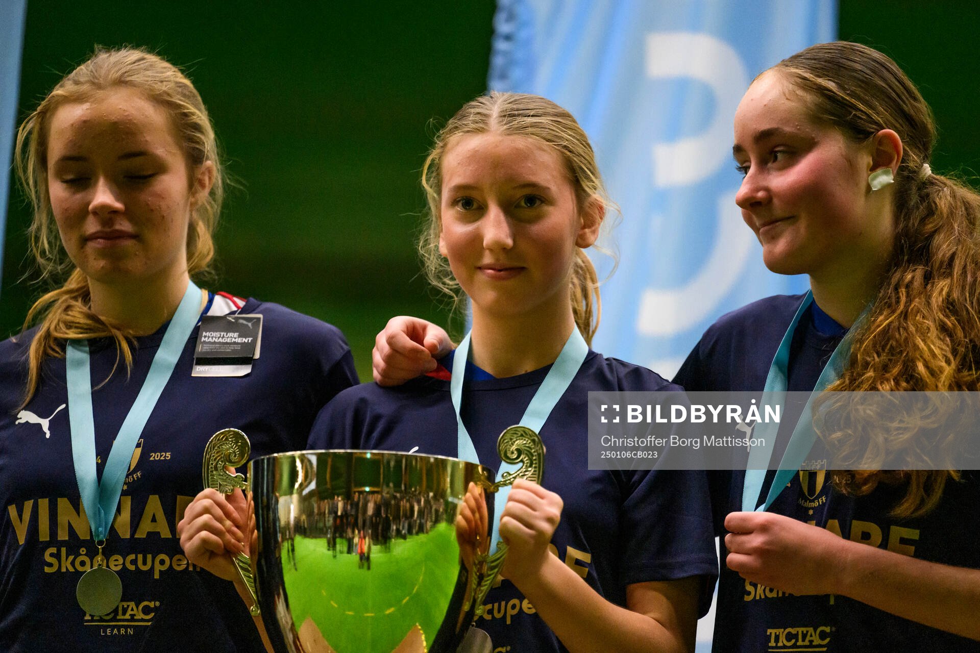 Sundby BK F16s Thilde Theis under ungdomsturneringen Skånecupen i fotboll den 6 januari 2025 i Malmö. 