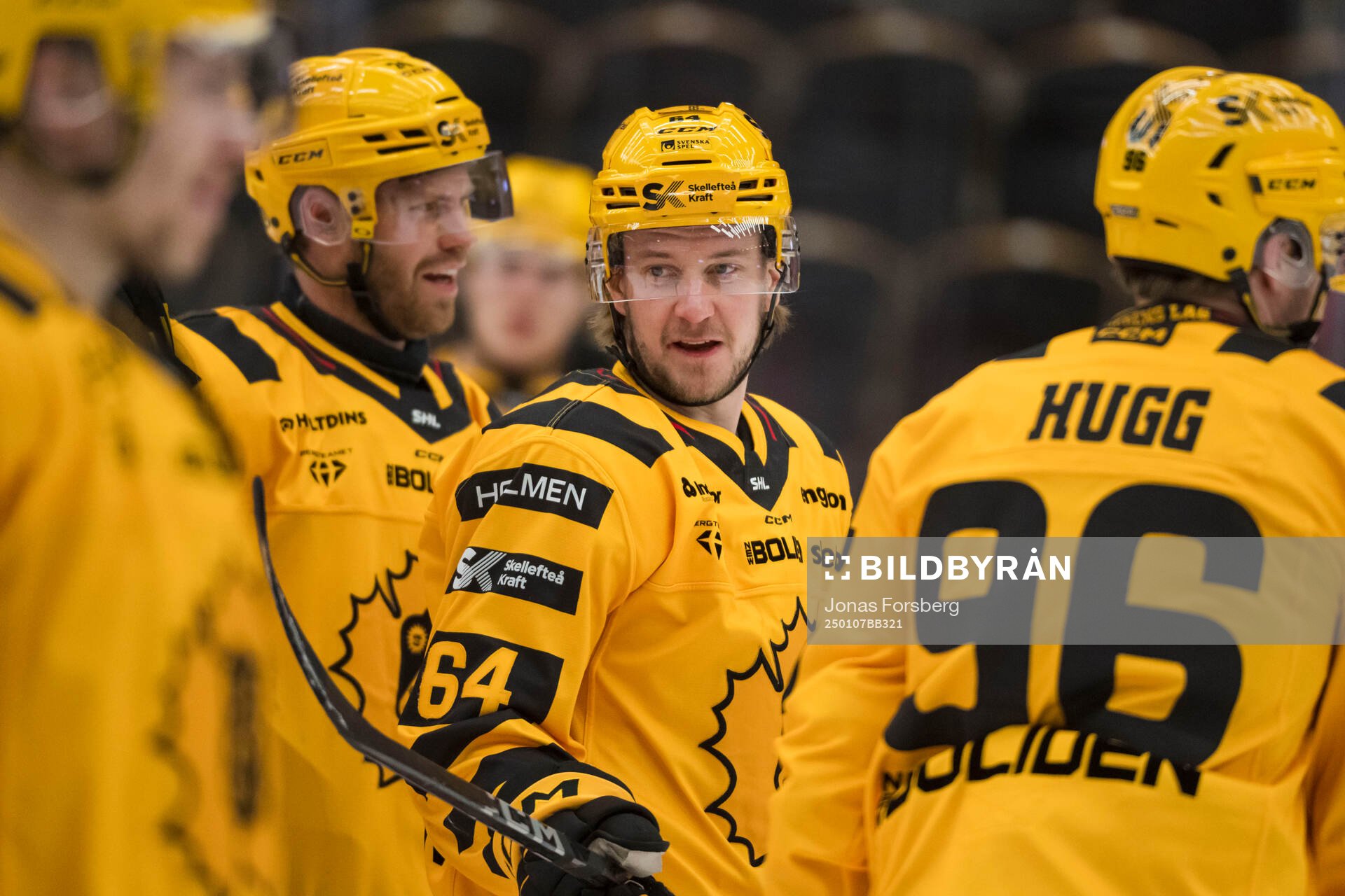 Skellefteås Jonathan Pudas innan ishockeymatchen i SHL