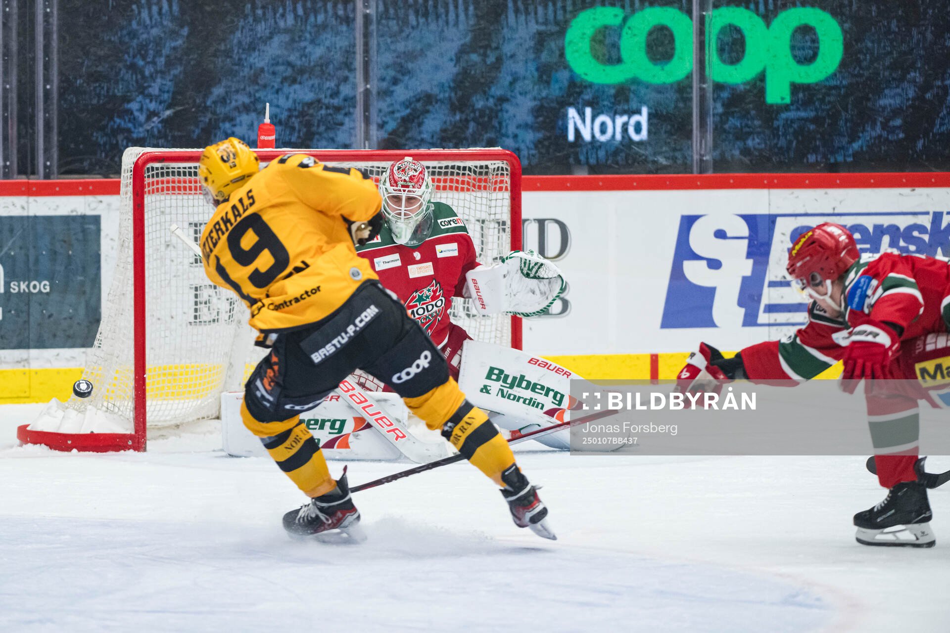 Modos målvakt Olle Eriksson Ek och Skellefteås Martins