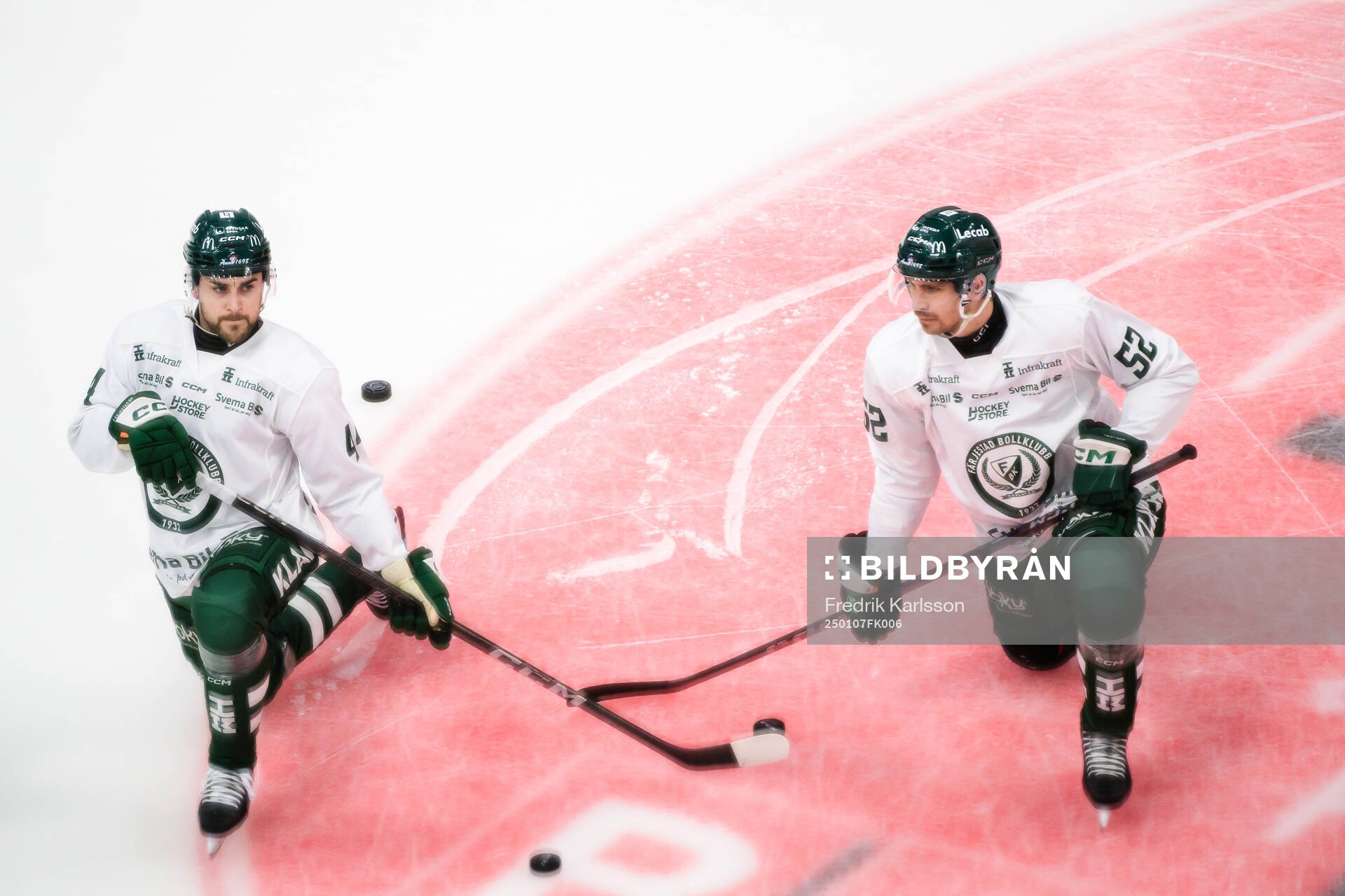 Färjestads Jonathan Andersson och August Tornberg