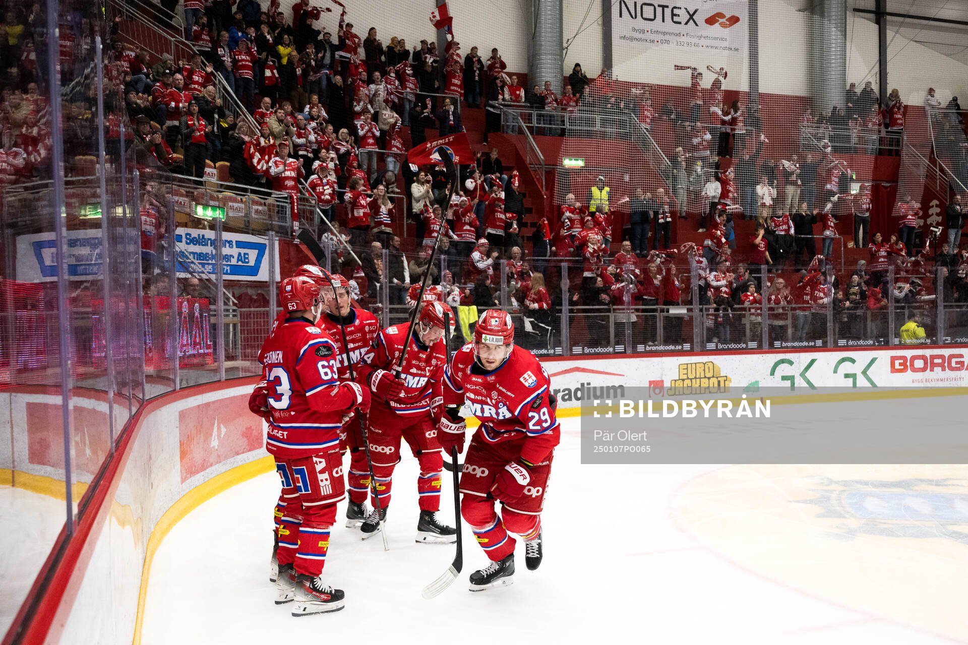 Timrås Filip Hållander jublar