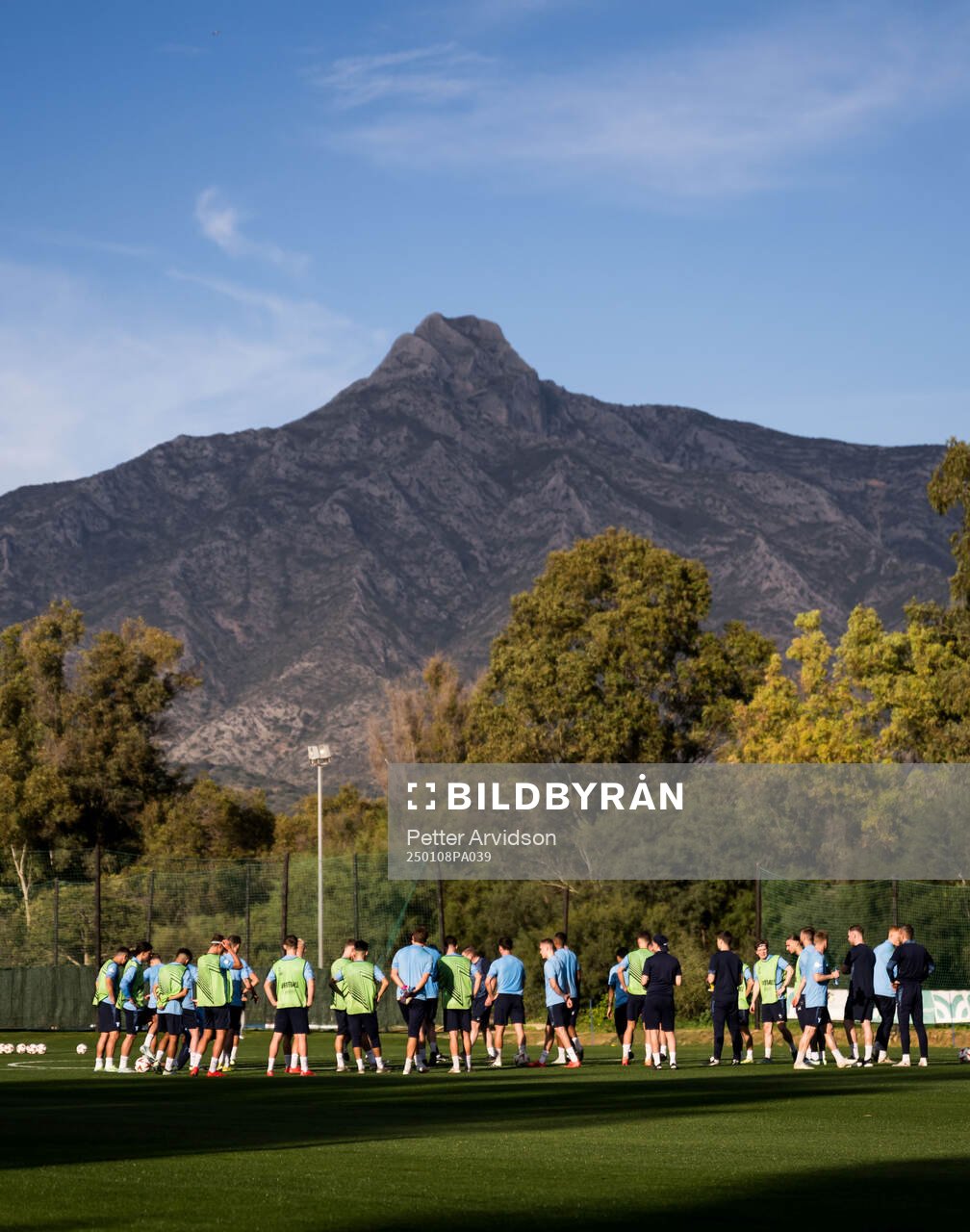Malmö FFs spelare under en fotbollsträning med Malmö FF den 8 januari 2025 i Puerto Banus. 