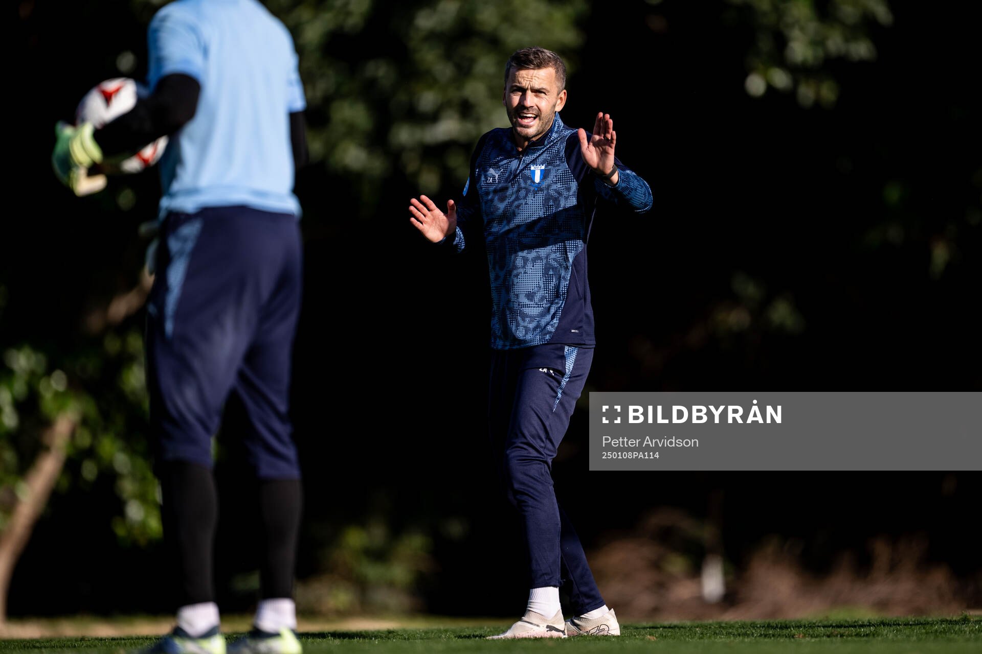 Målvaktstränare Zlatan Azinovic under en fotbollsträning med Malmö FF den 8 januari 2025 i Puerto Banus. 