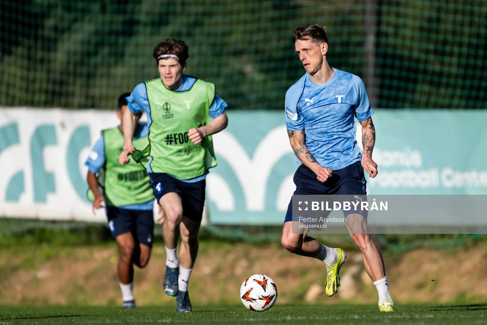 Søren Rieks under en fotbollsträning med Malmö FF den 8 januari 2025 i Puerto Banus. 