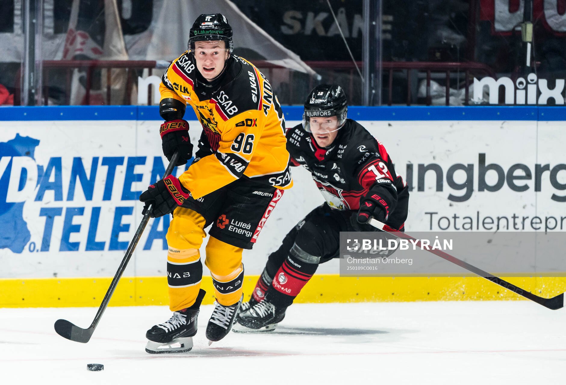 Luleås Pontus Andreasson och Malmö Redhawks Linus Öberg