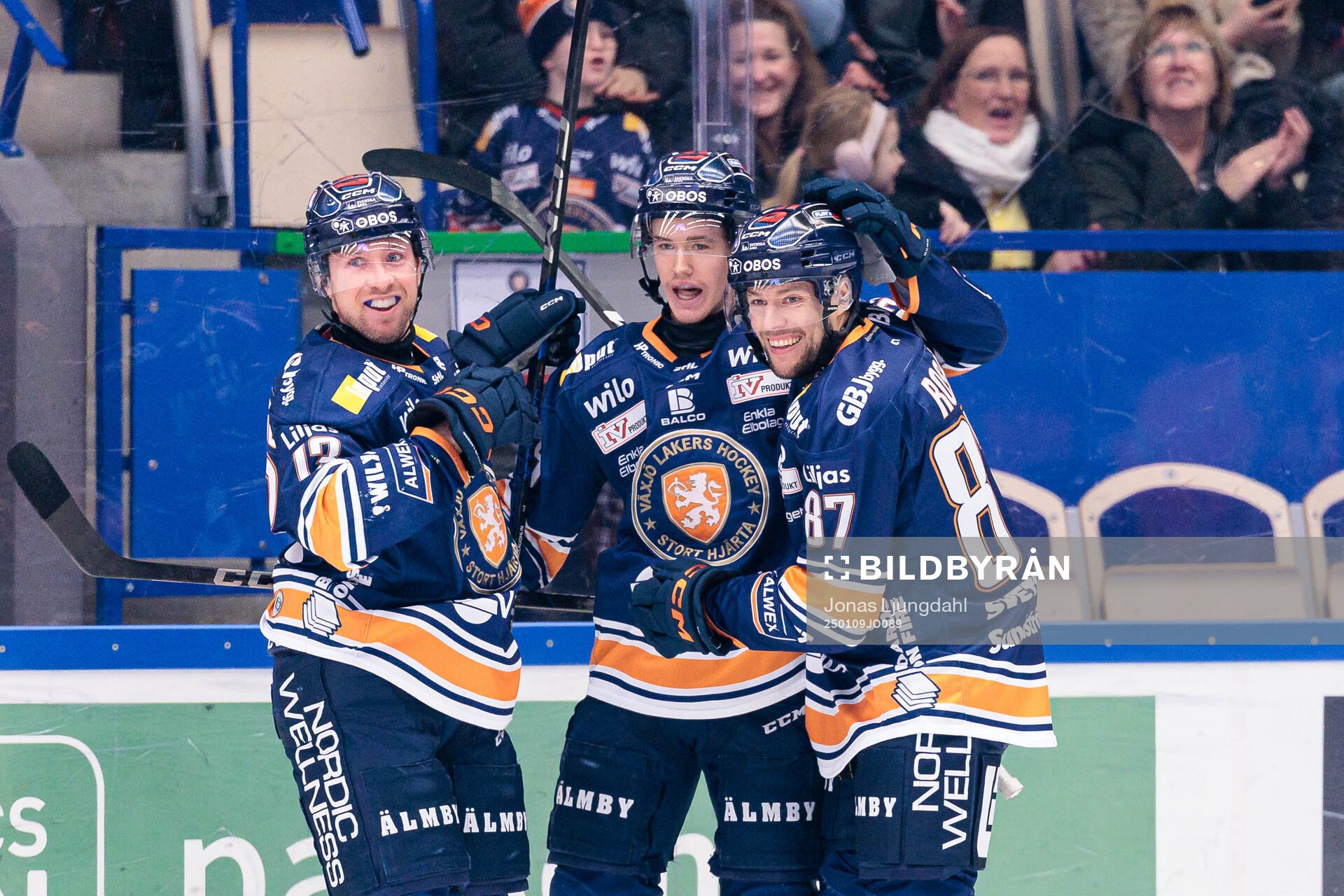 Växjös Dylan McLaughlin, Filip Eriksson och Robert Rosén