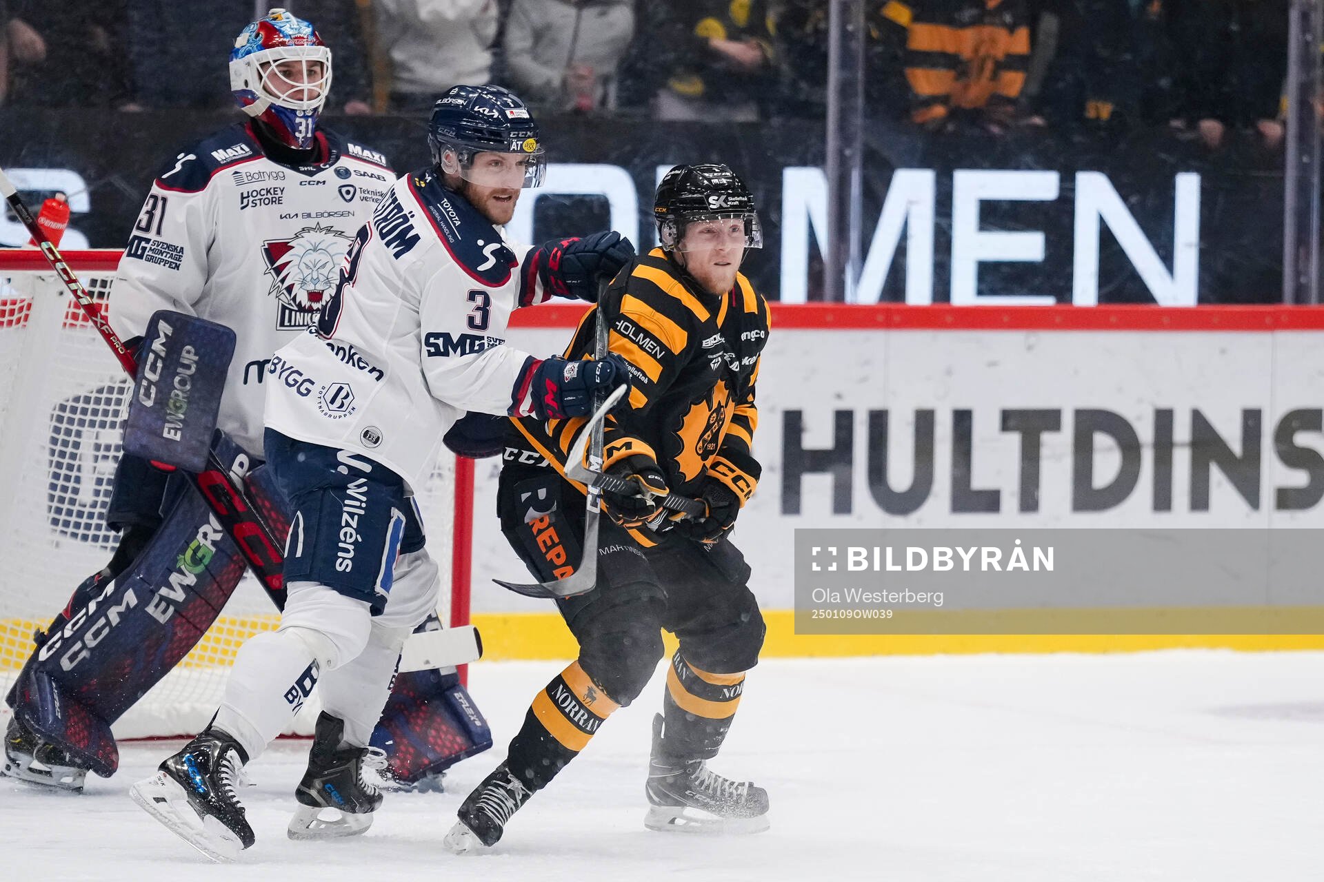 Linköpings målvakt Jesper Myrenberg och Linus Hultström