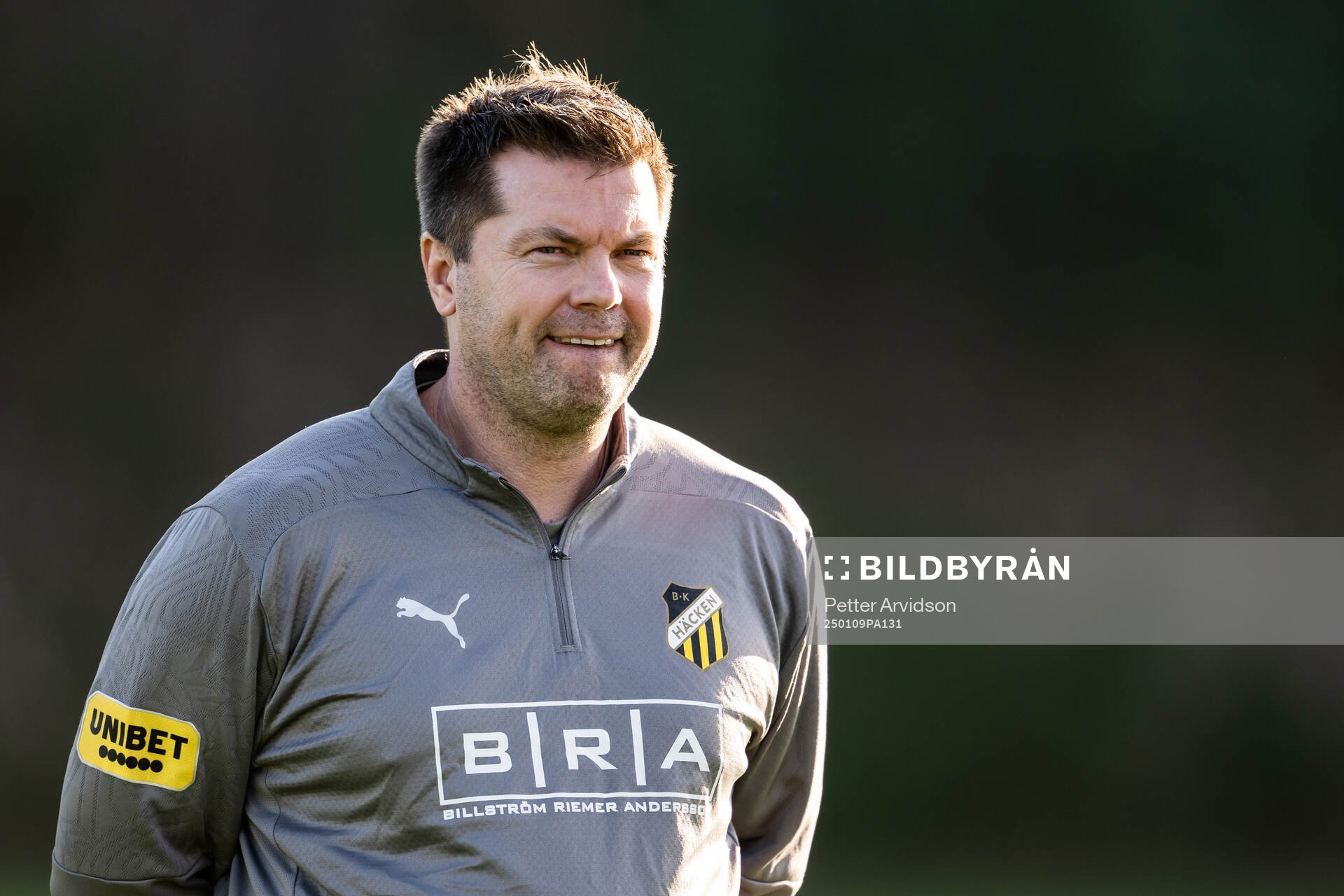 Tränare Jens Gustafsson under en fotbollsträning med Häcken den 9 januari 2025 i Atalaya. 