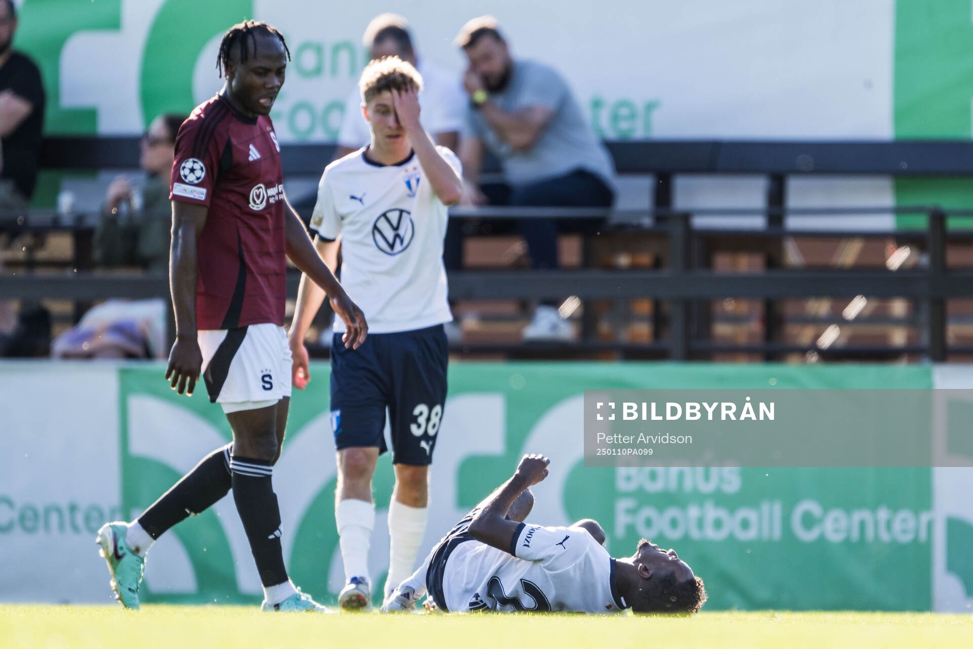 Taha Ali of Malmö FF in pain