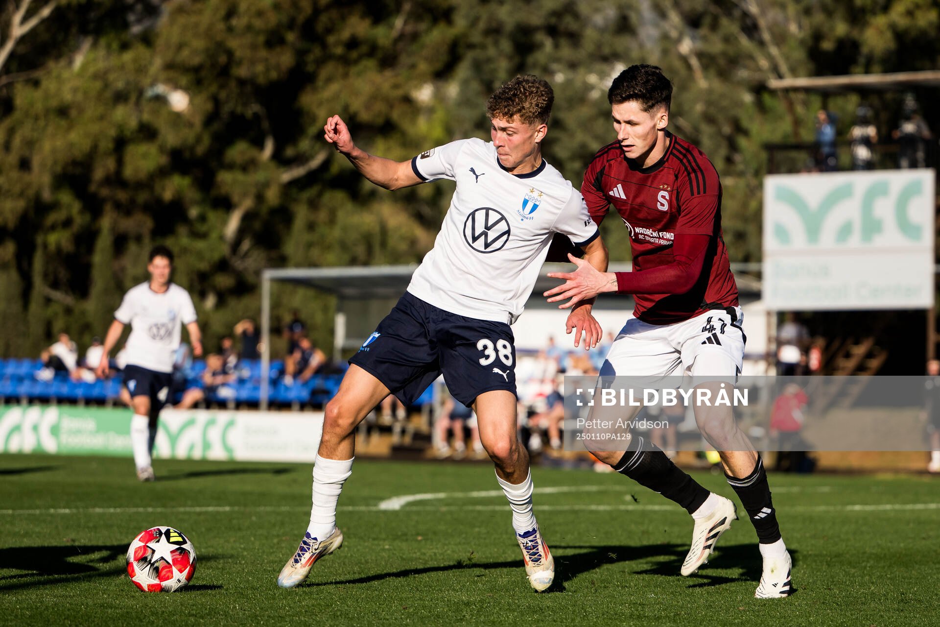 Hugo Bolin of Malmö FF and Martin Vitik of Sparta Prag
