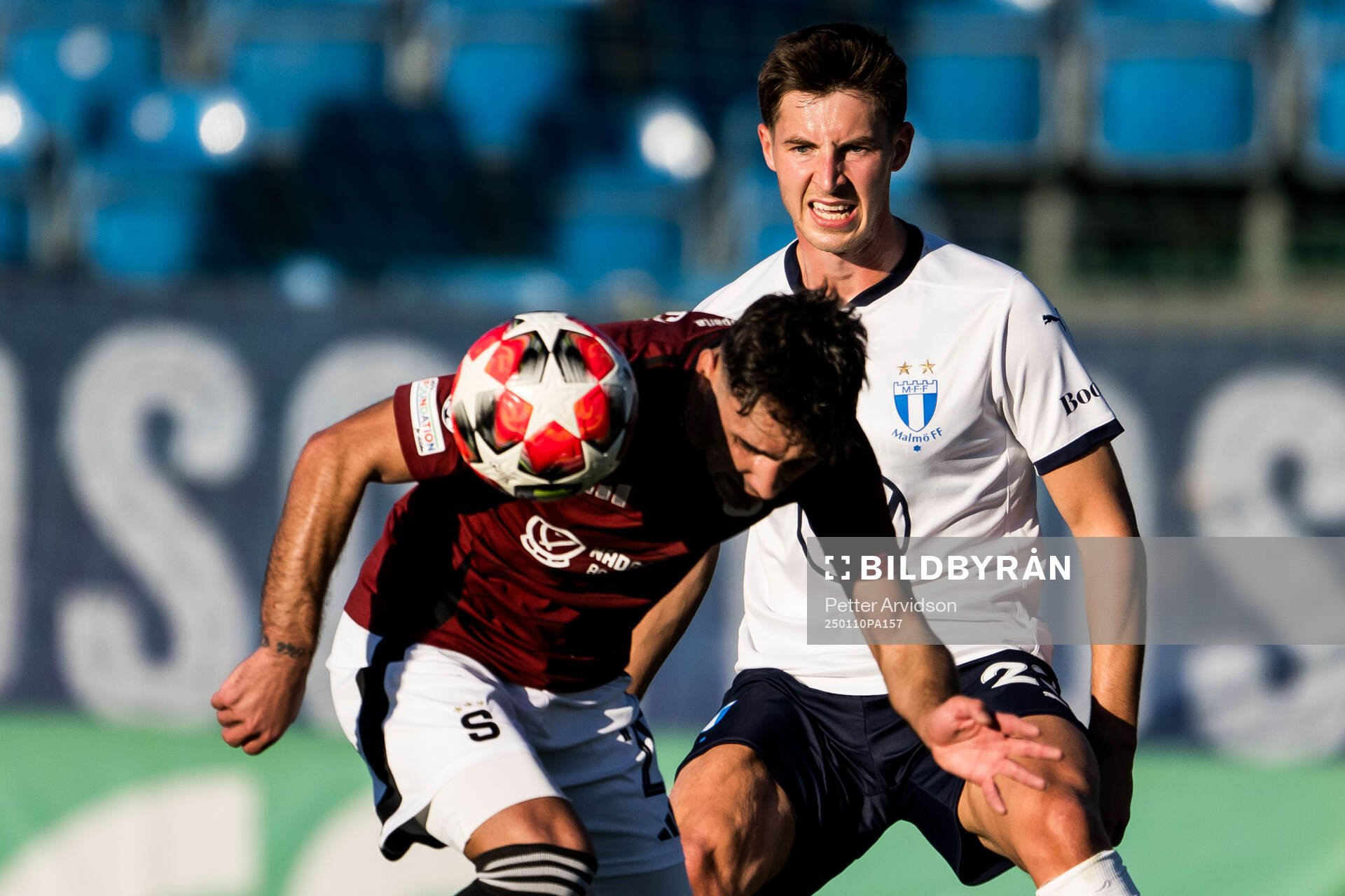 Lasse Berg Johnsen of Malmö FF and Adam Sevinsky of Sparta