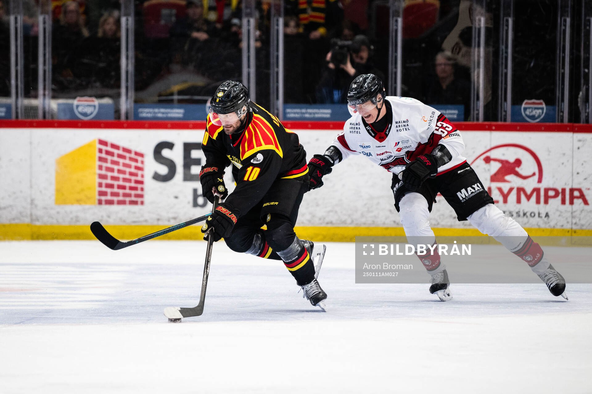 Brynäs Johan Larsson och Malmö Redhawks Fredrik Händemark