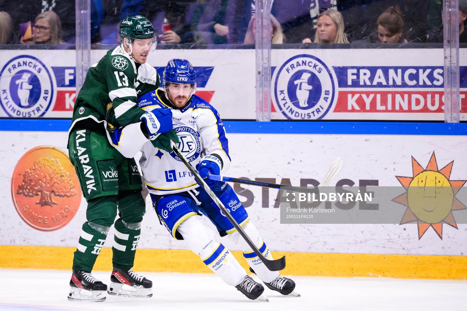 Färjestads Joel Kellman och Leksands Matt Caito