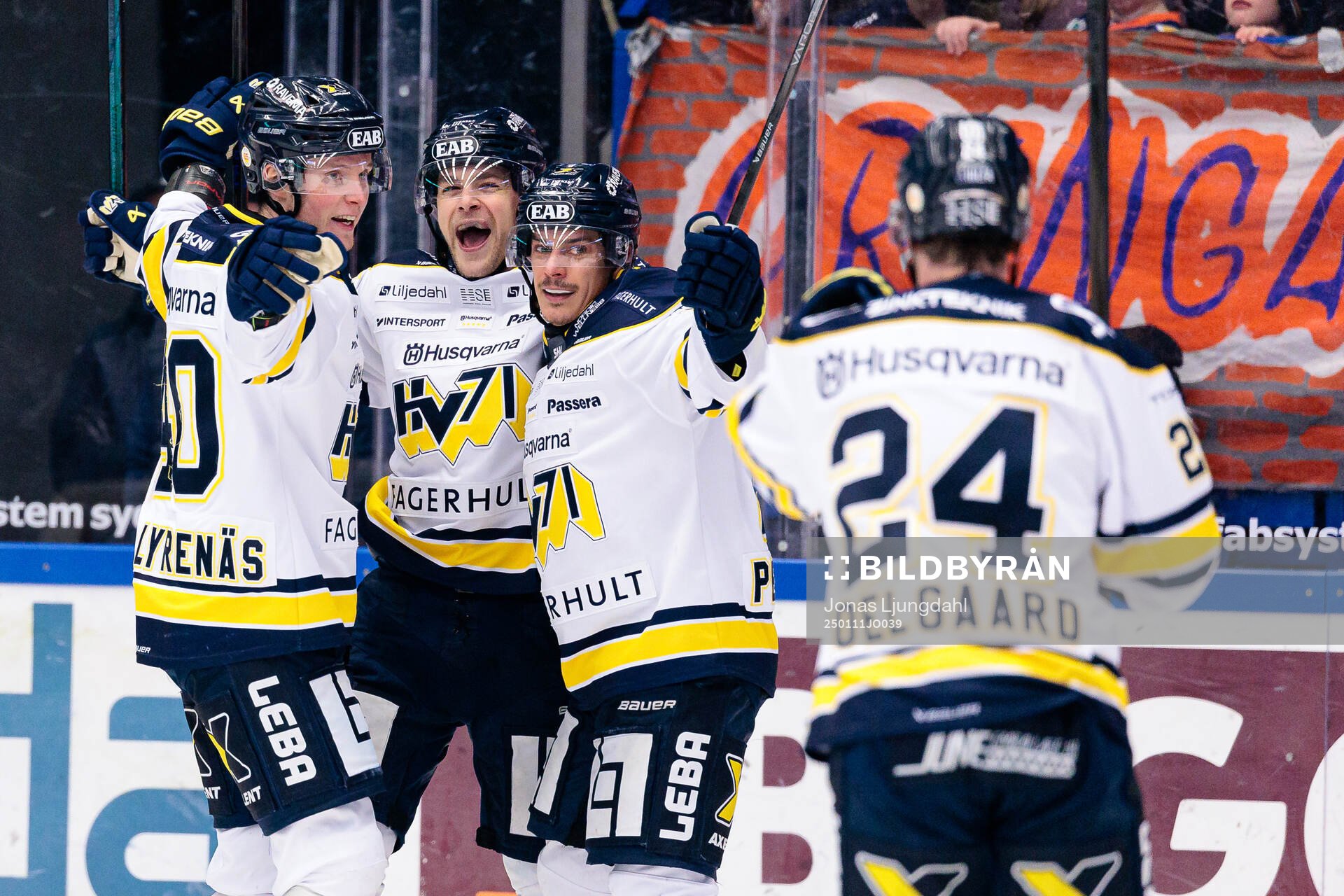 HV71s Oskar Stål-Lyrenäs, Radan Lenc och Andre Petersson