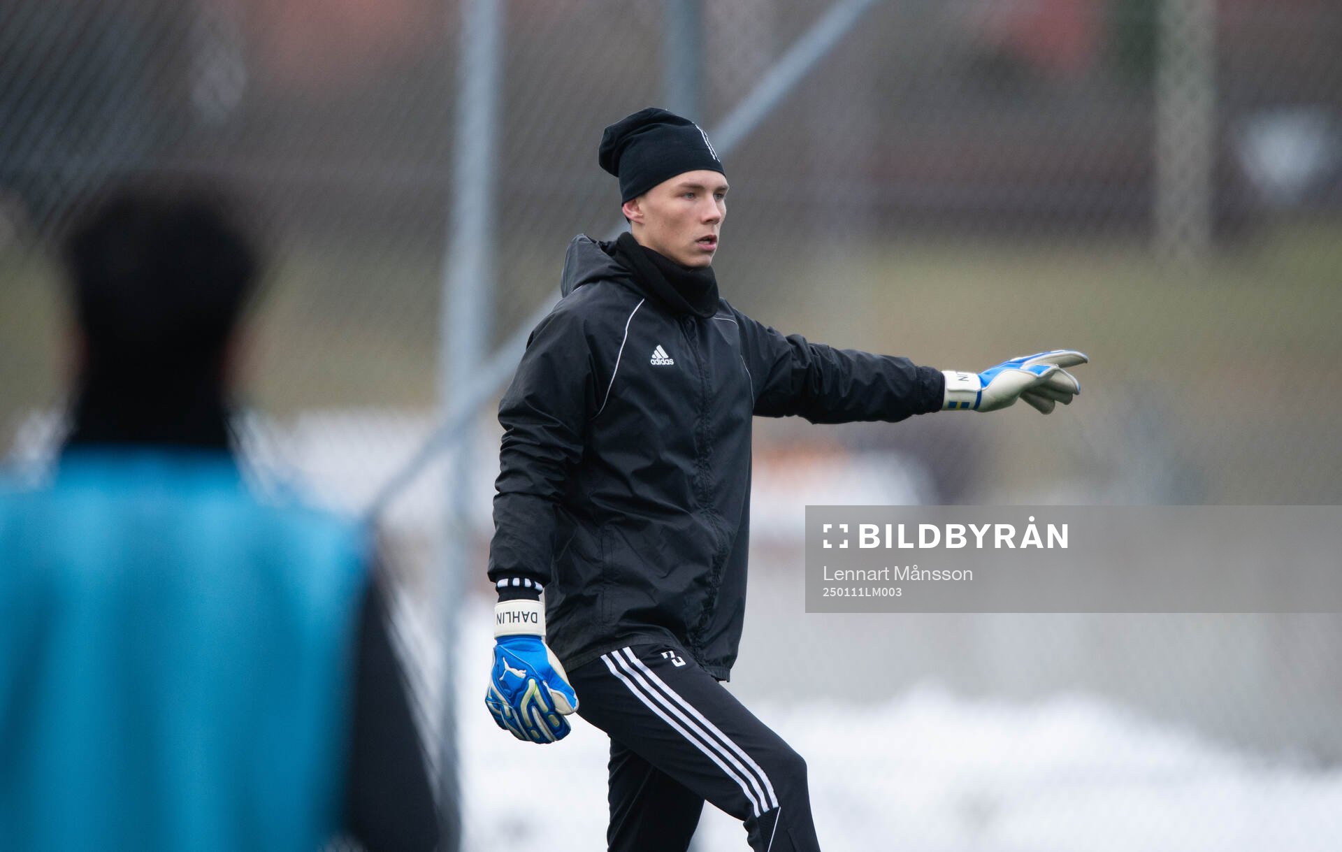 IFK Hässleholms målvakt Felix Persson i internmatchen i