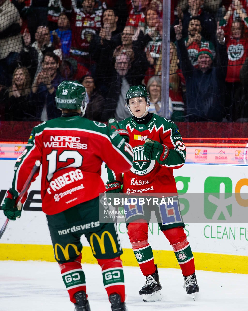 Frölundas Noah Hasa jublar