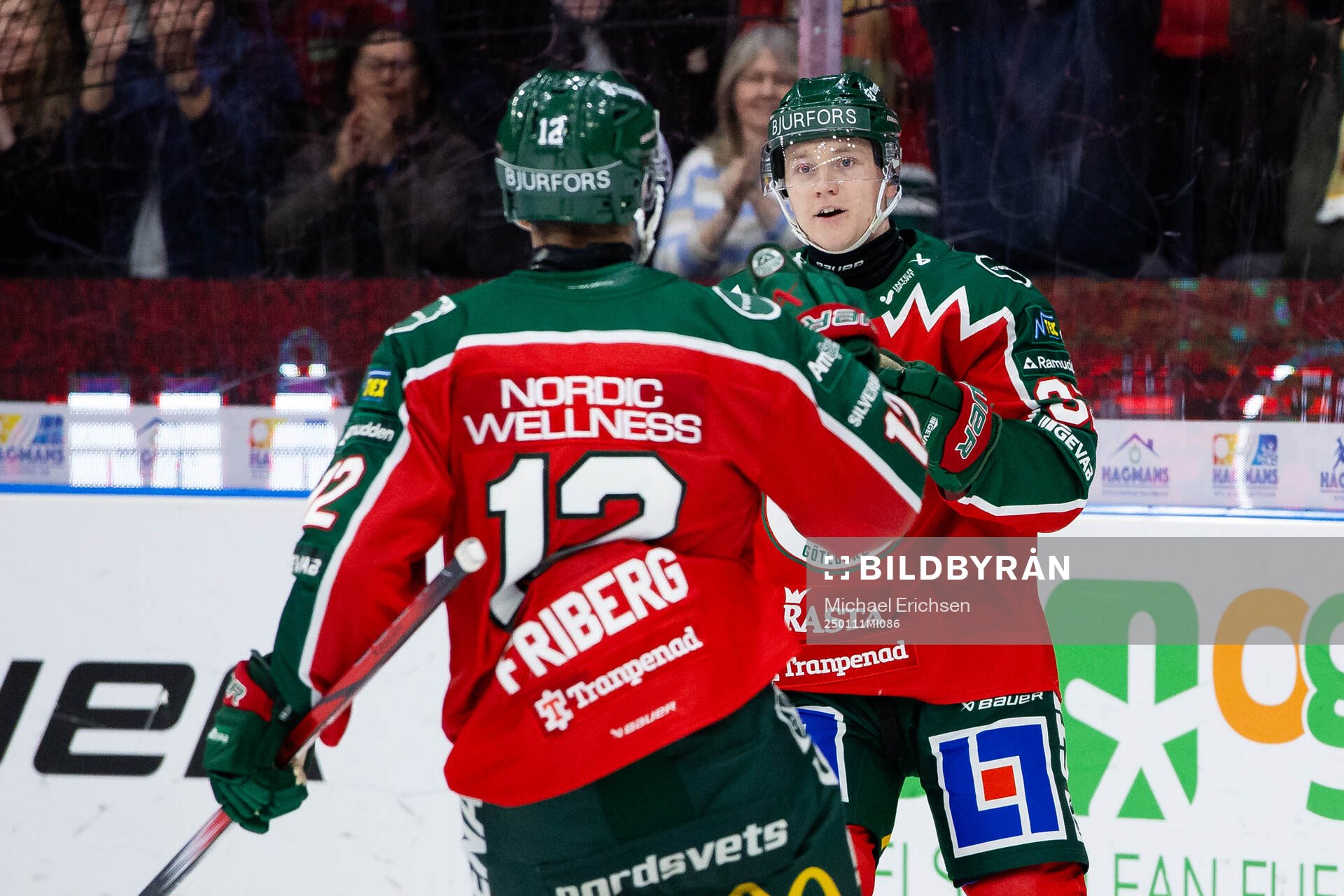 Frölundas Noah Hasa jublar